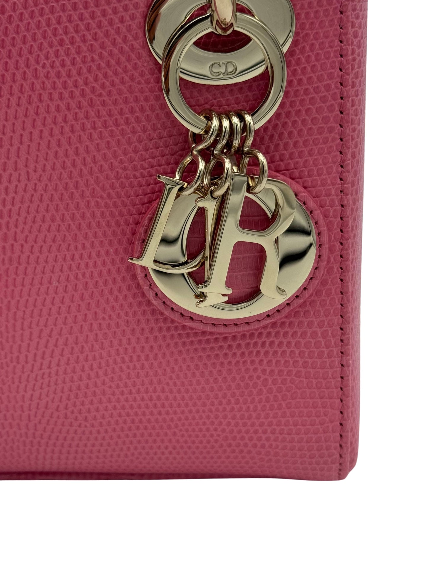 Dior Lady Mini Lizard Rose Des Vents Gold Hardware