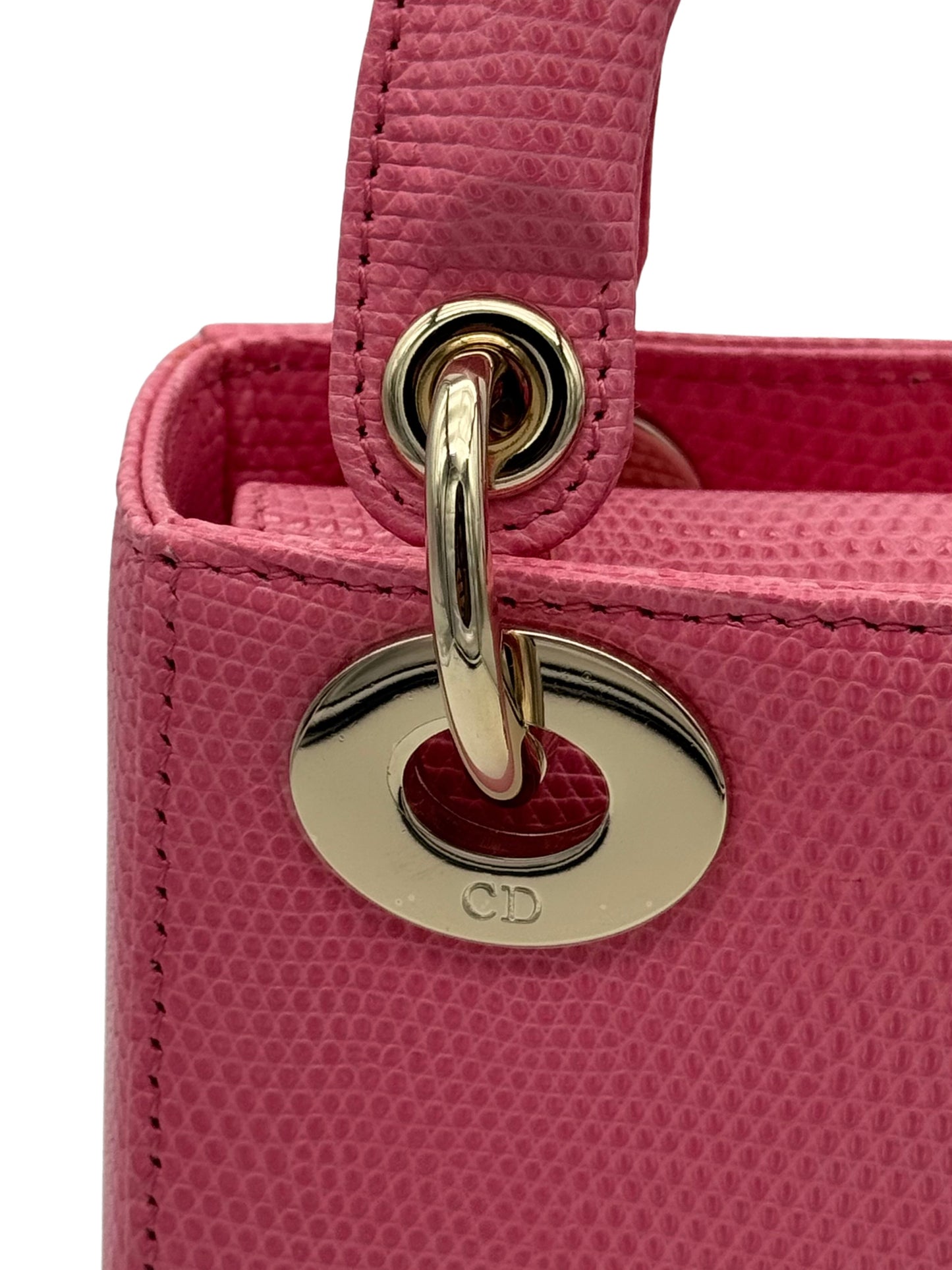 Dior Lady Mini Lizard Rose Des Vents Gold Hardware