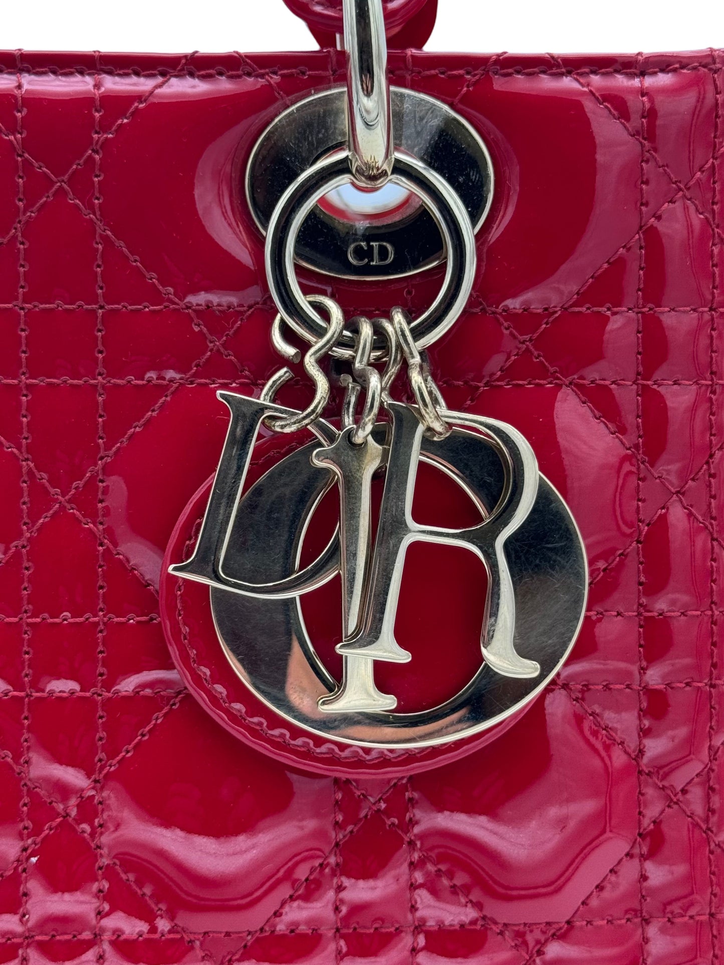 Dior Lady Medium Red Patent Leather