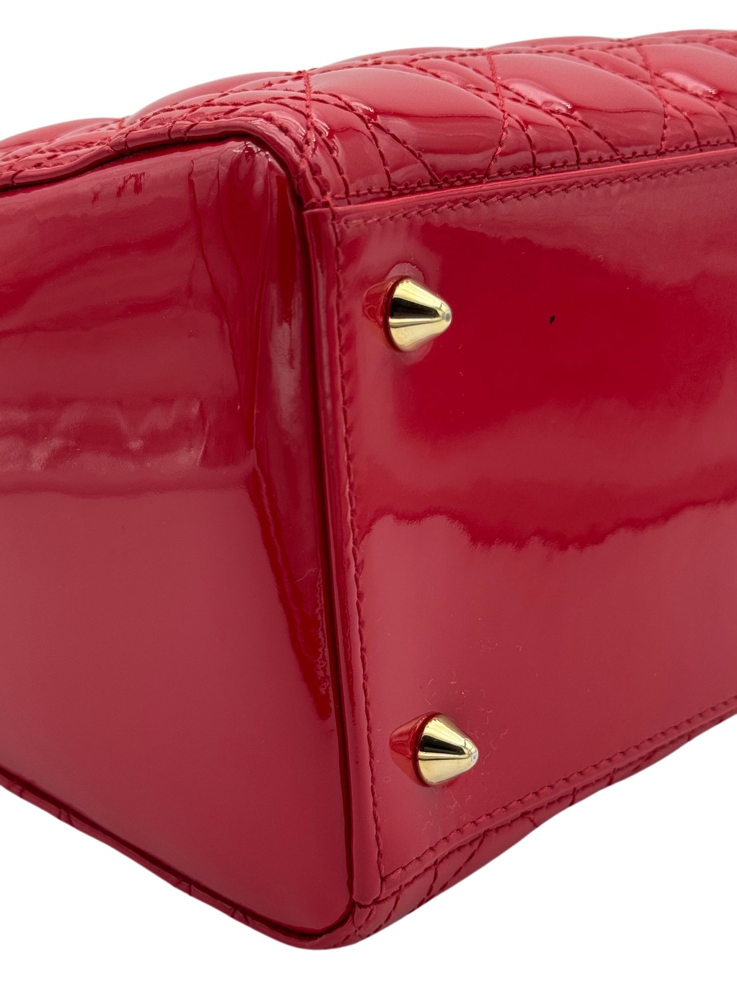 Dior Lady Medium Red Patent Leather