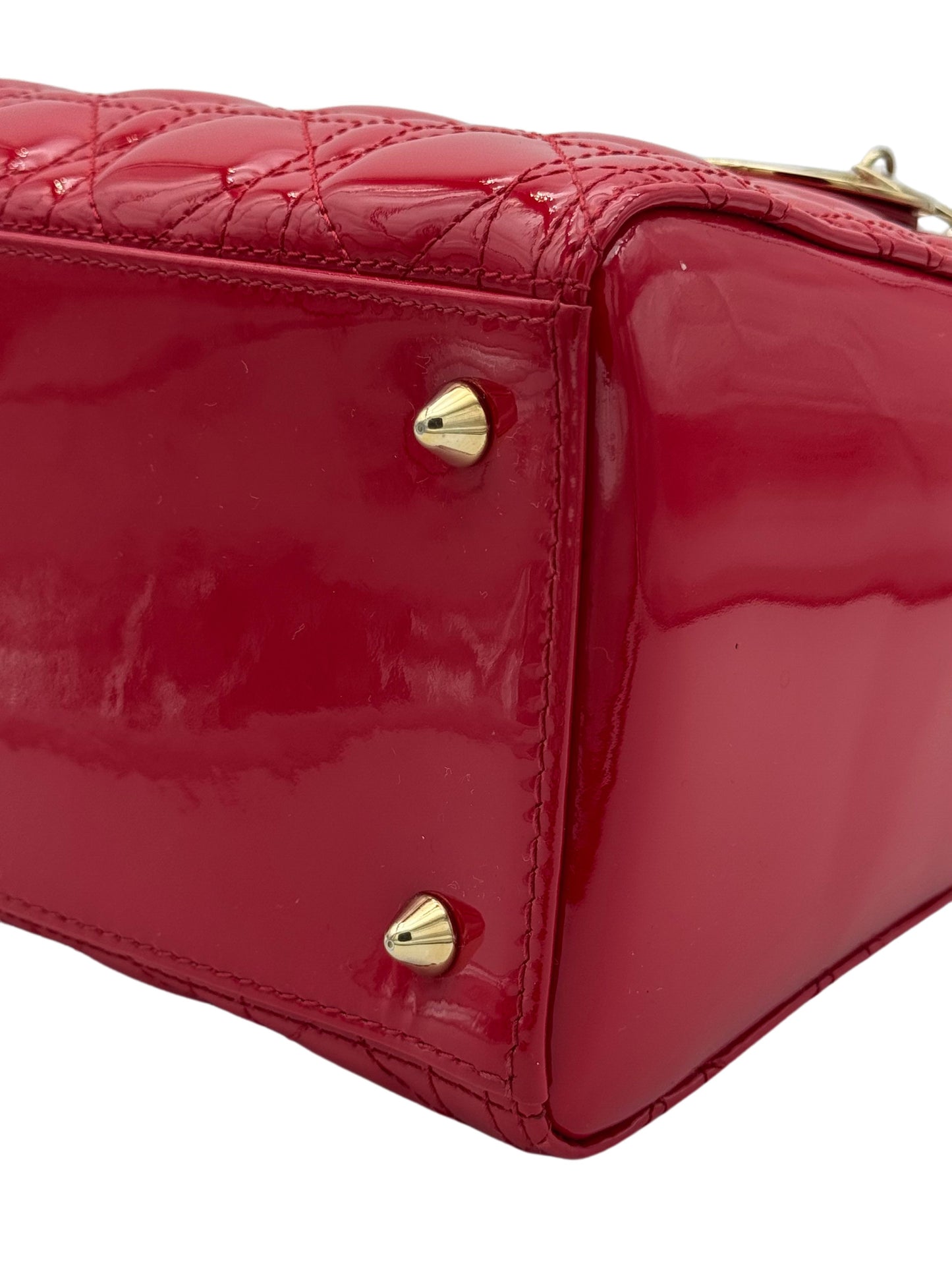 Dior Lady Medium Red Patent Leather