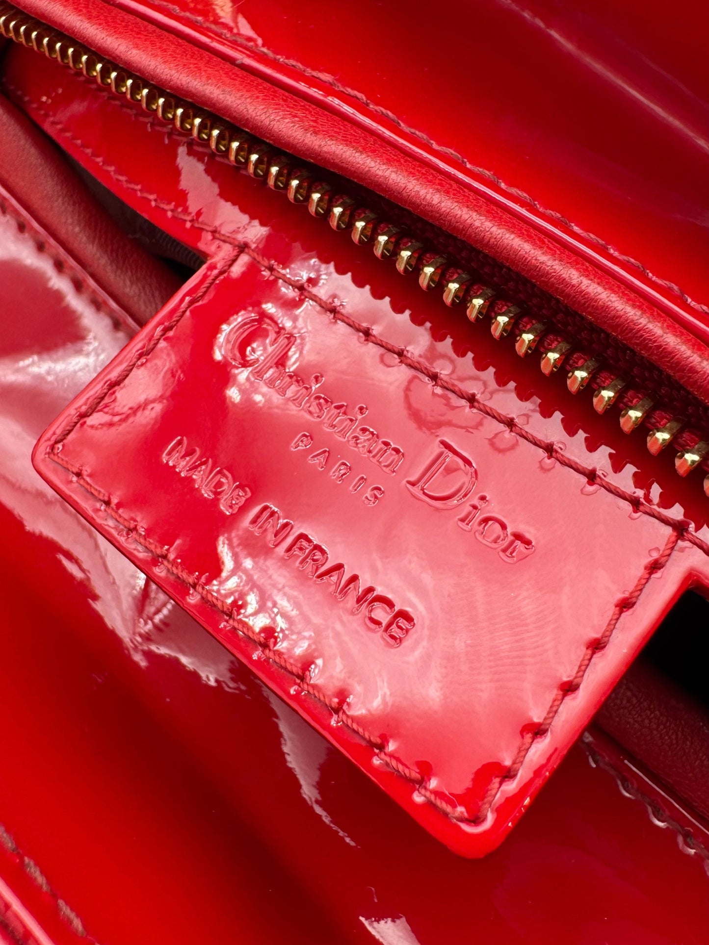 Dior Lady Medium Red Patent Leather