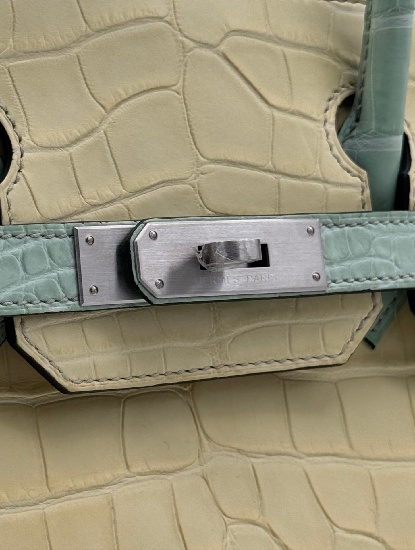 Hermès Birkin 30 HSS Alligator Vert D'Eau Jaune Poussin