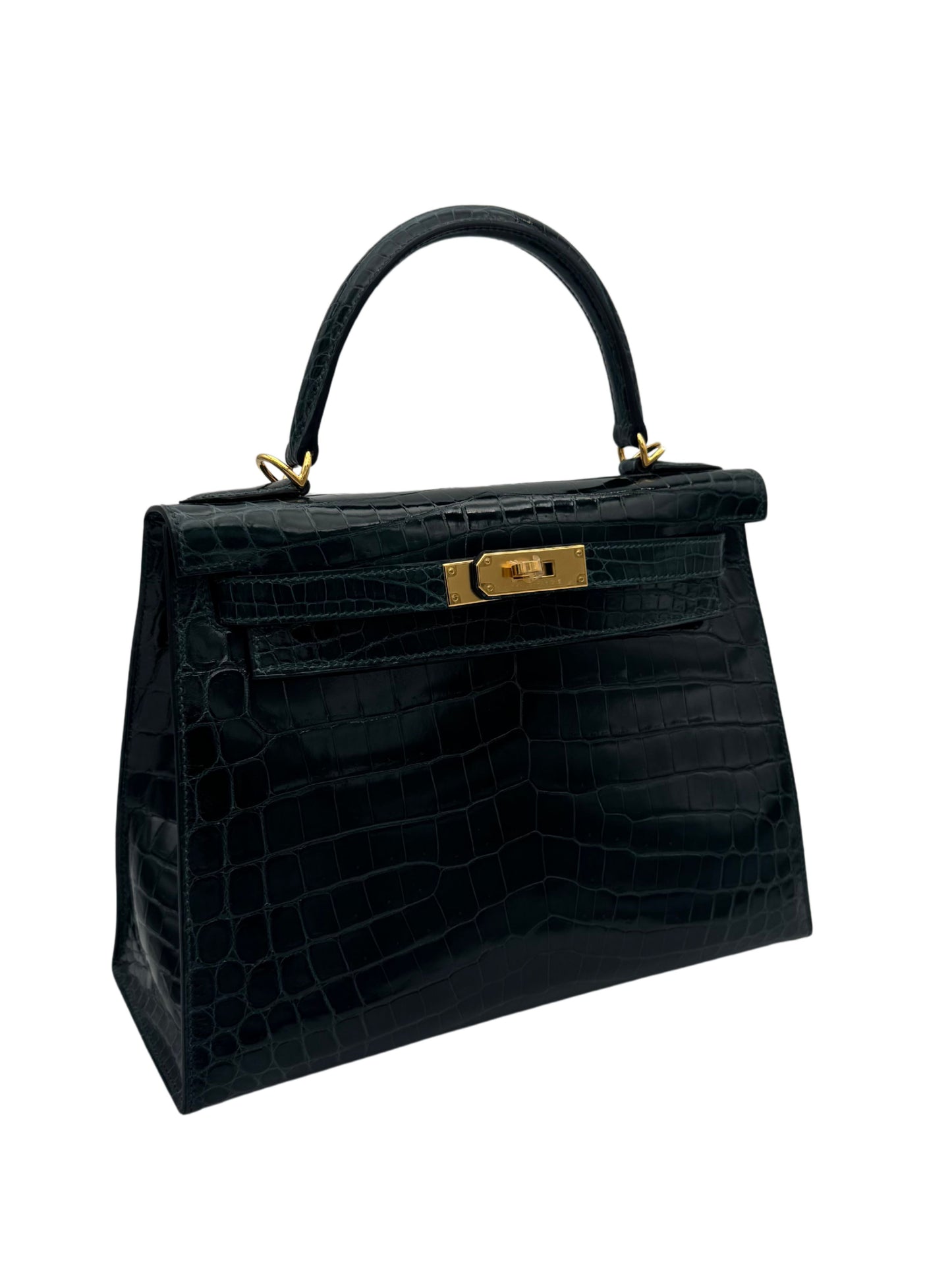 Hermès Kelly 28 Niloticus Crocodile Vert Cypress