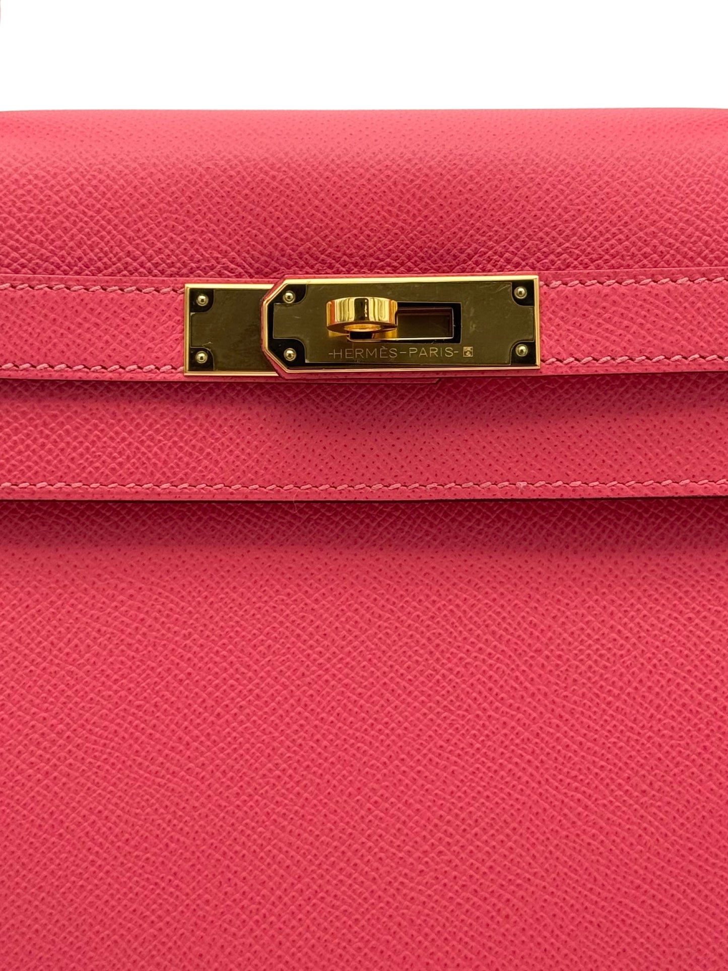 Hermès Kelly 28 Epsom Rose Azalee Gold Hardware