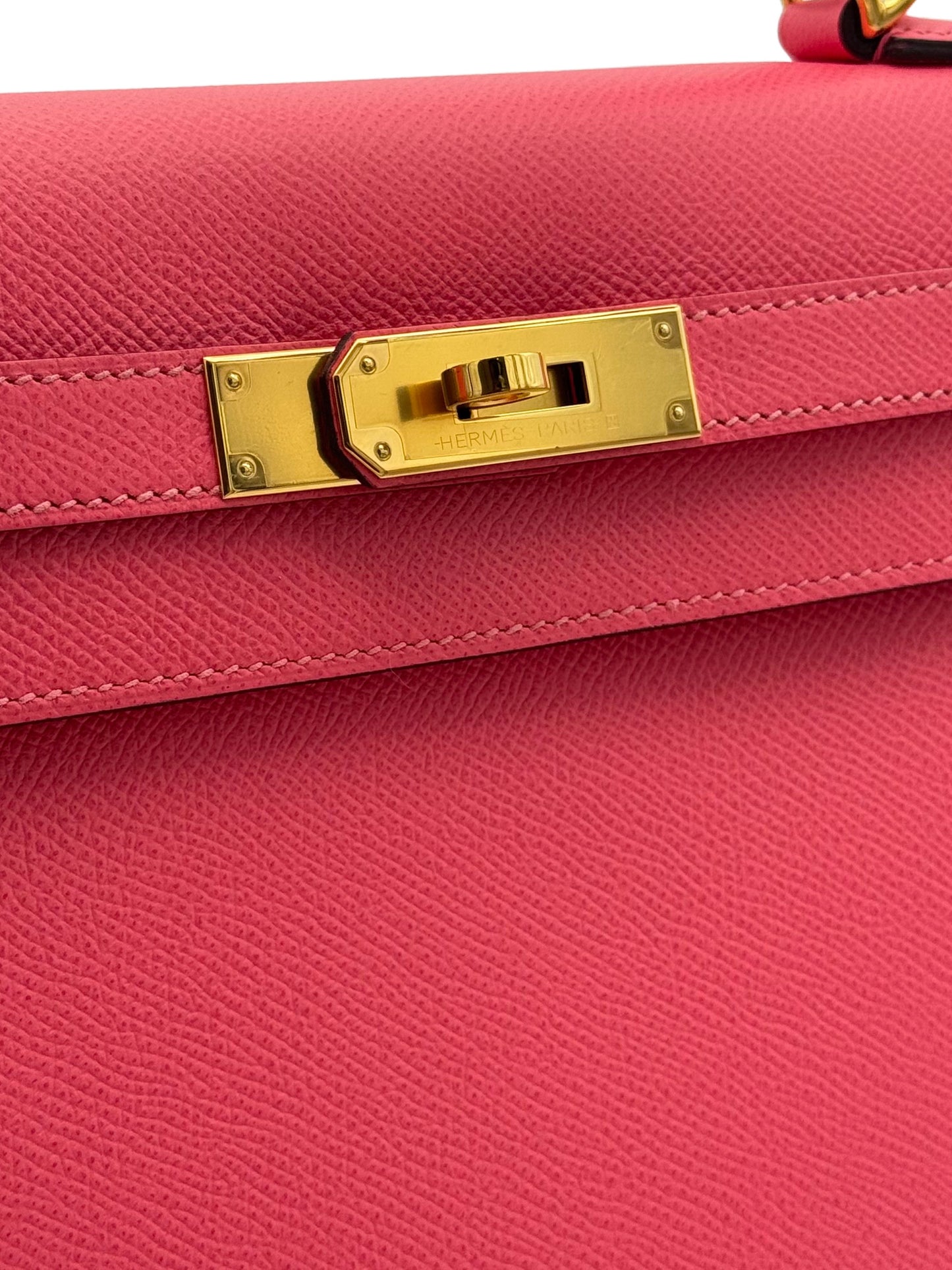Hermès Kelly 28 Epsom Rose Azalee Gold Hardware