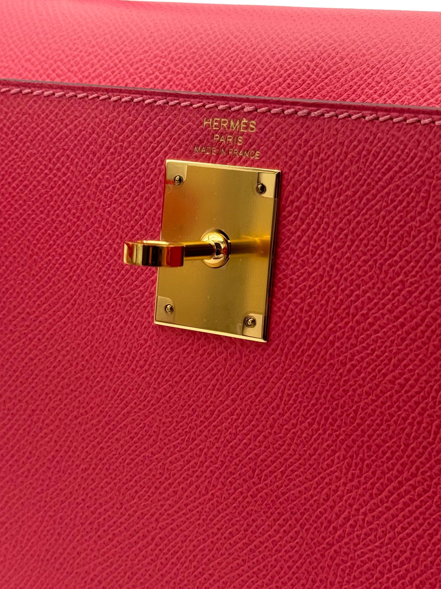 Hermès Kelly 28 Epsom Rose Azalee Gold Hardware