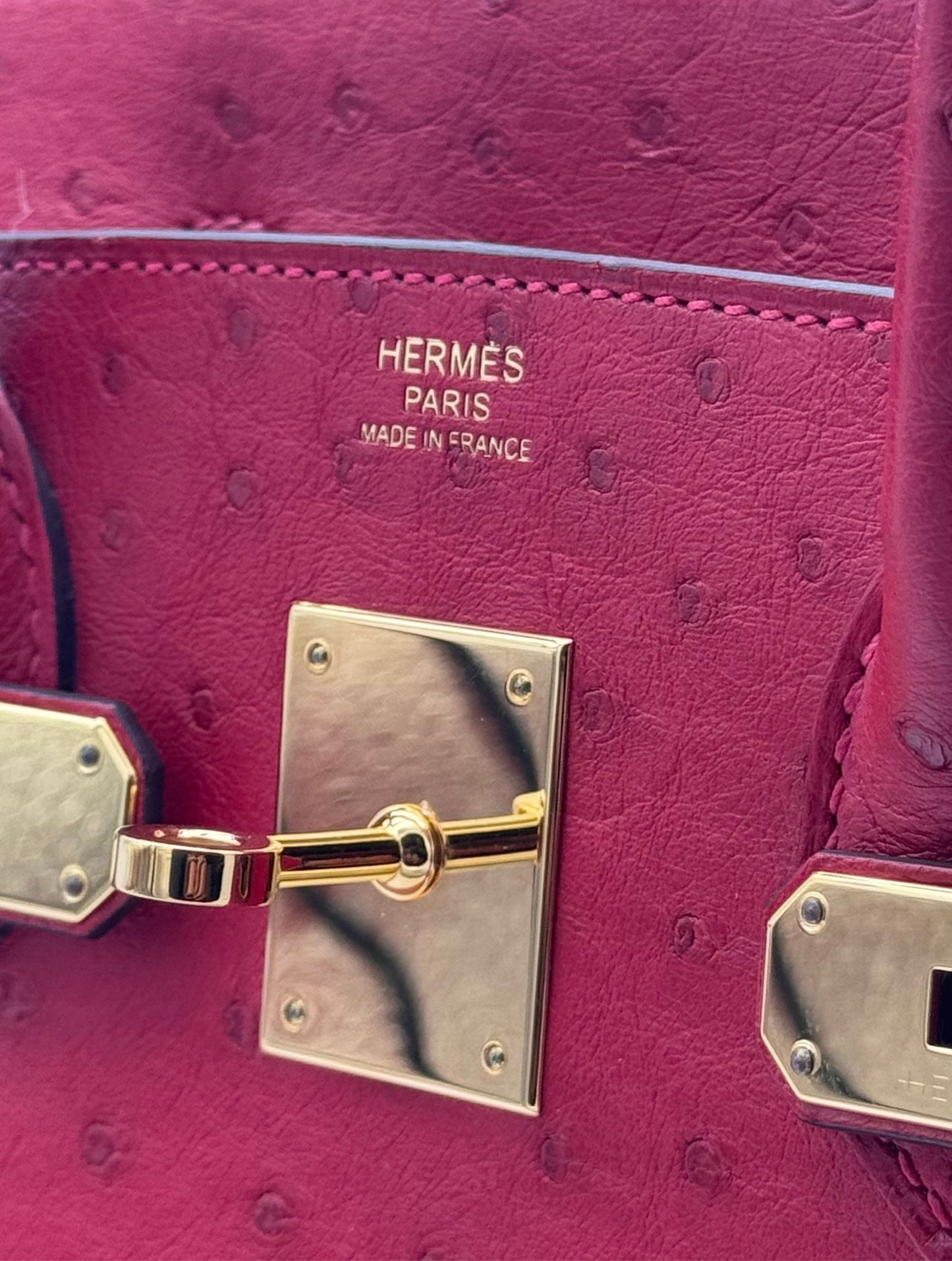 Hermès Birkin 30 Ostrich Bougainvillea