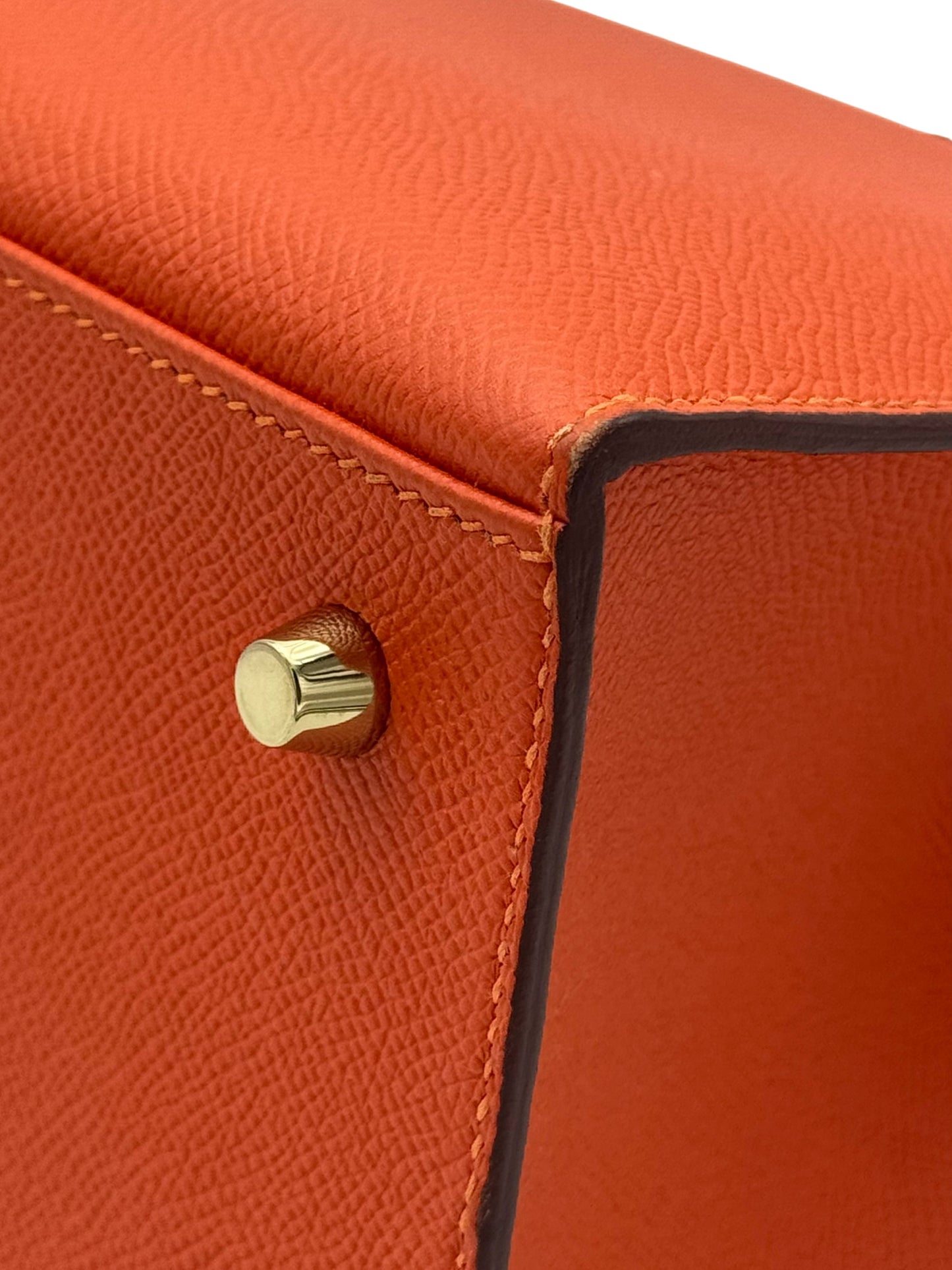 Hermès Kelly 28 Epsom Orange Gold Hardware