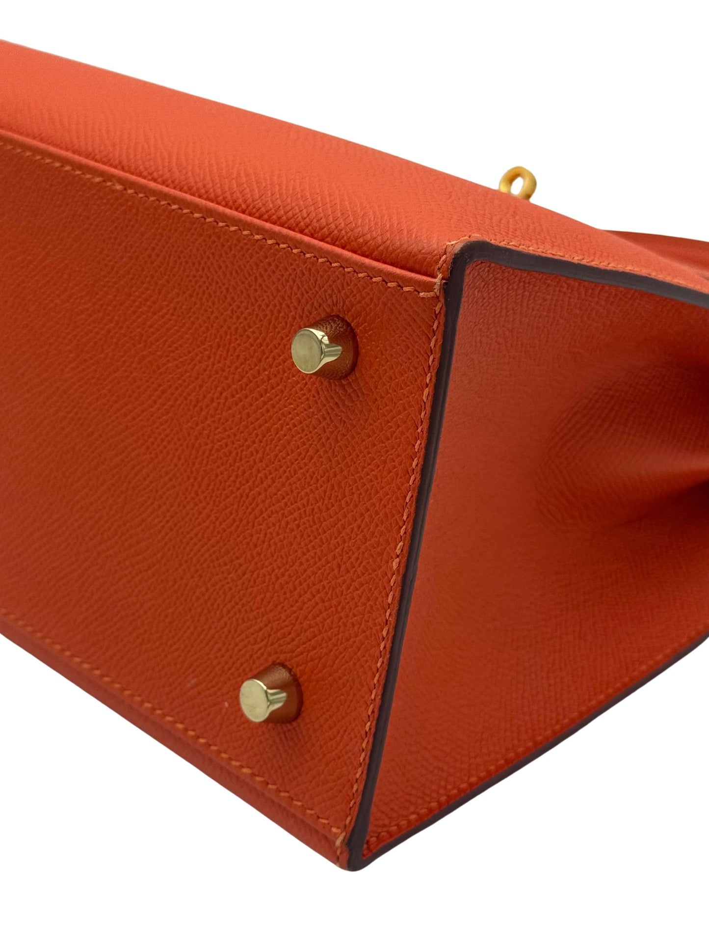 Hermès Kelly 28 Epsom Orange Gold Hardware