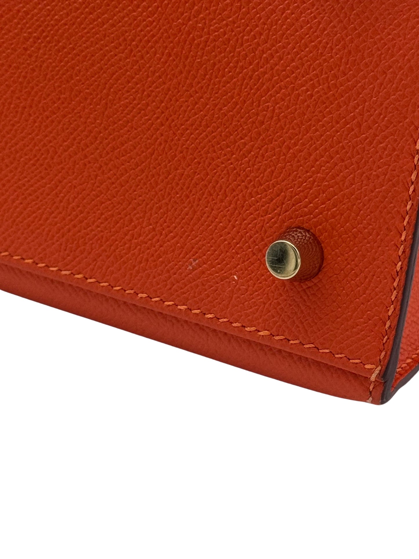 Hermès Kelly 28 Epsom Orange Gold Hardware
