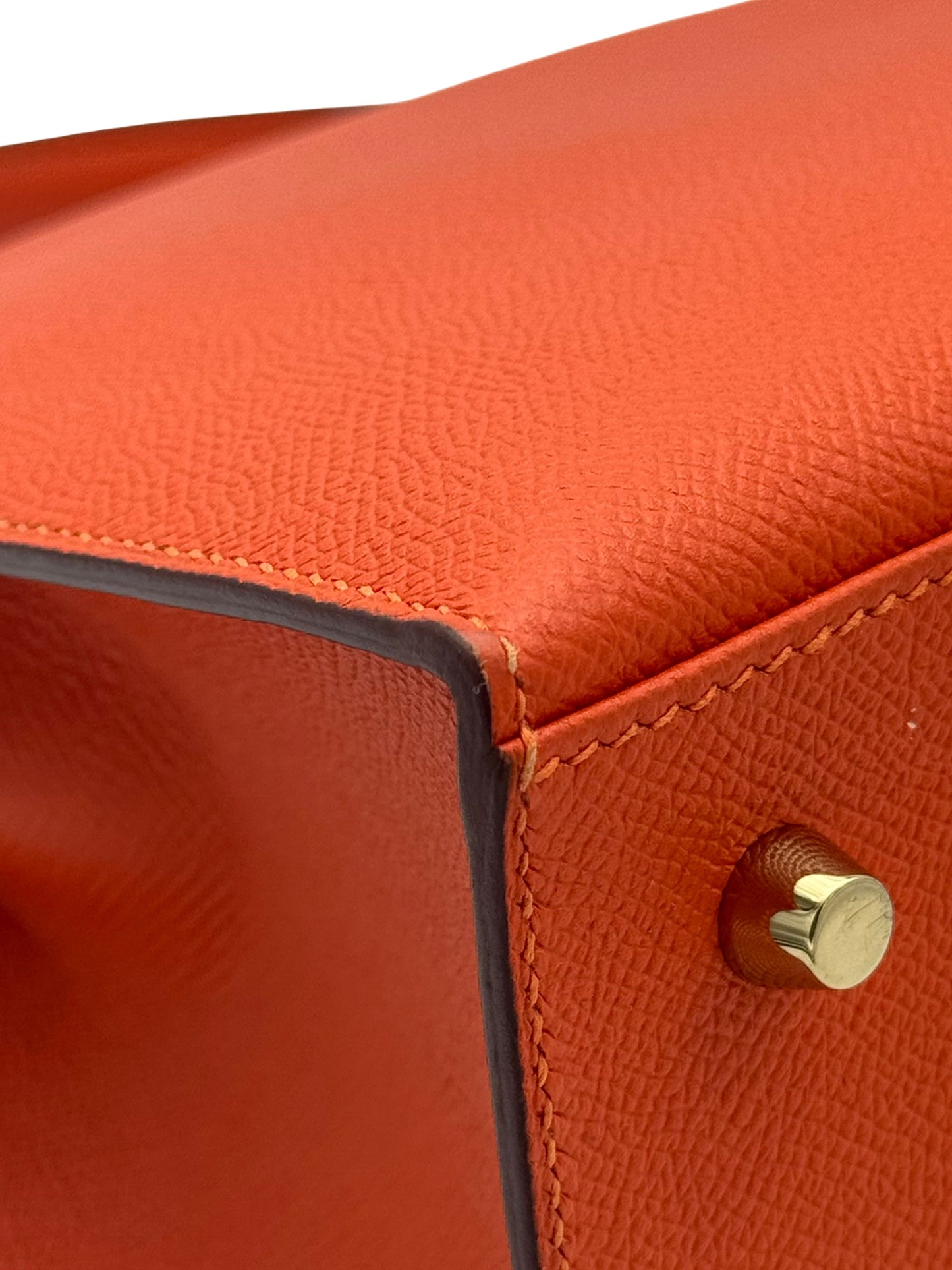 Hermès Kelly 28 Epsom Orange Gold Hardware