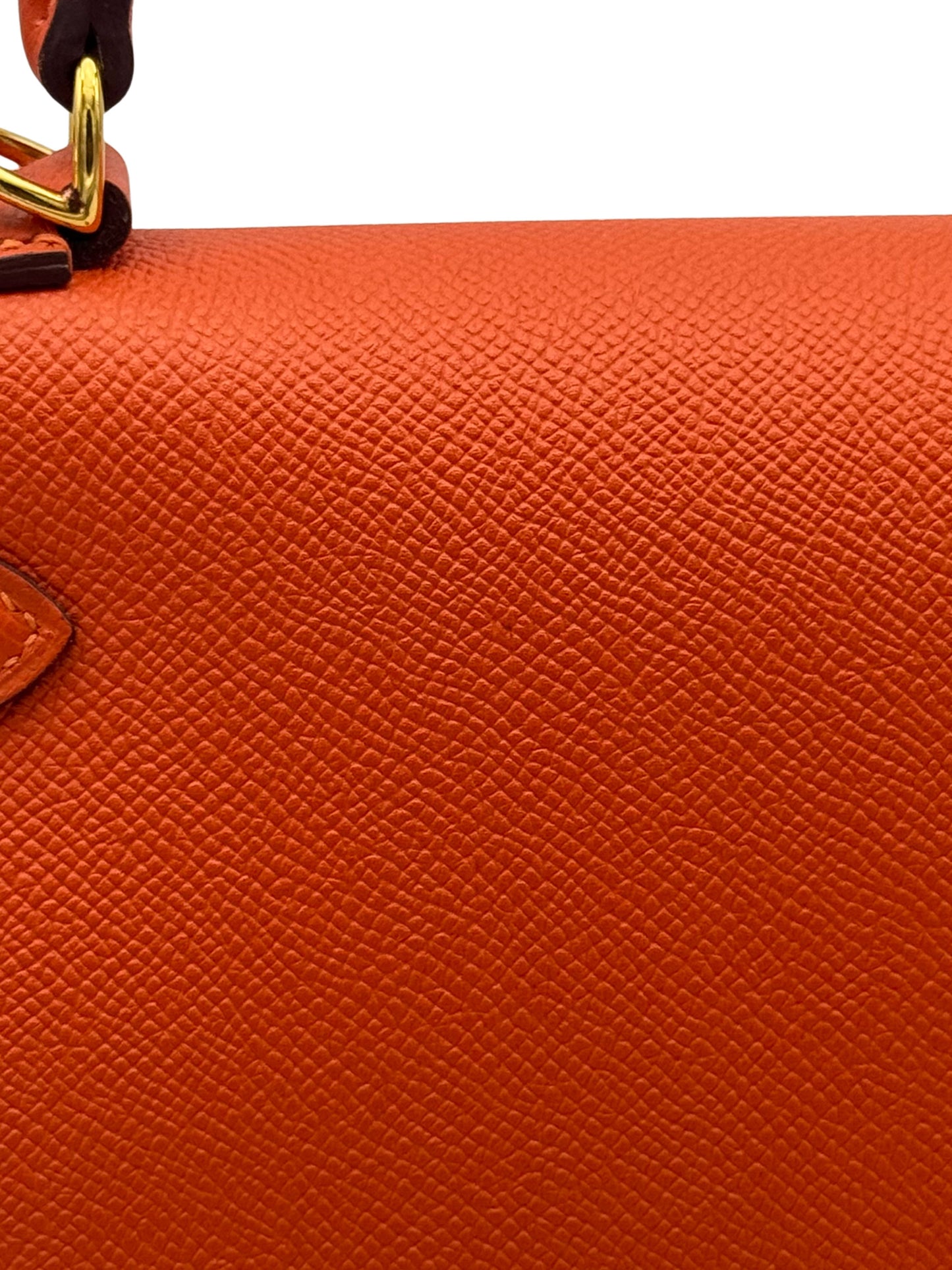 Hermès Kelly 28 Epsom Orange Gold Hardware