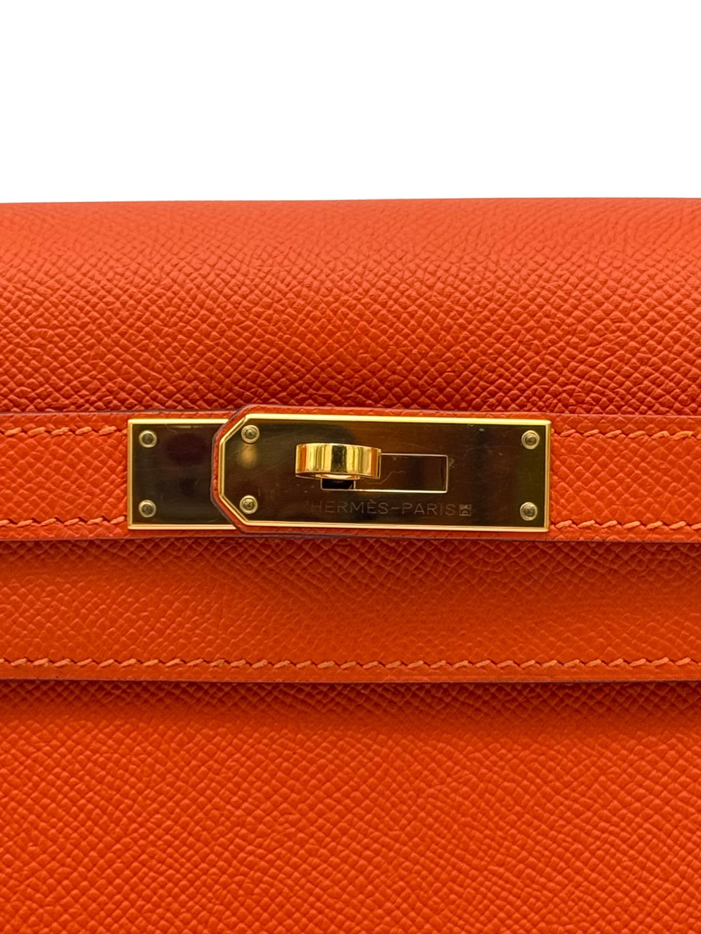 Hermès Kelly 28 Epsom Orange Gold Hardware