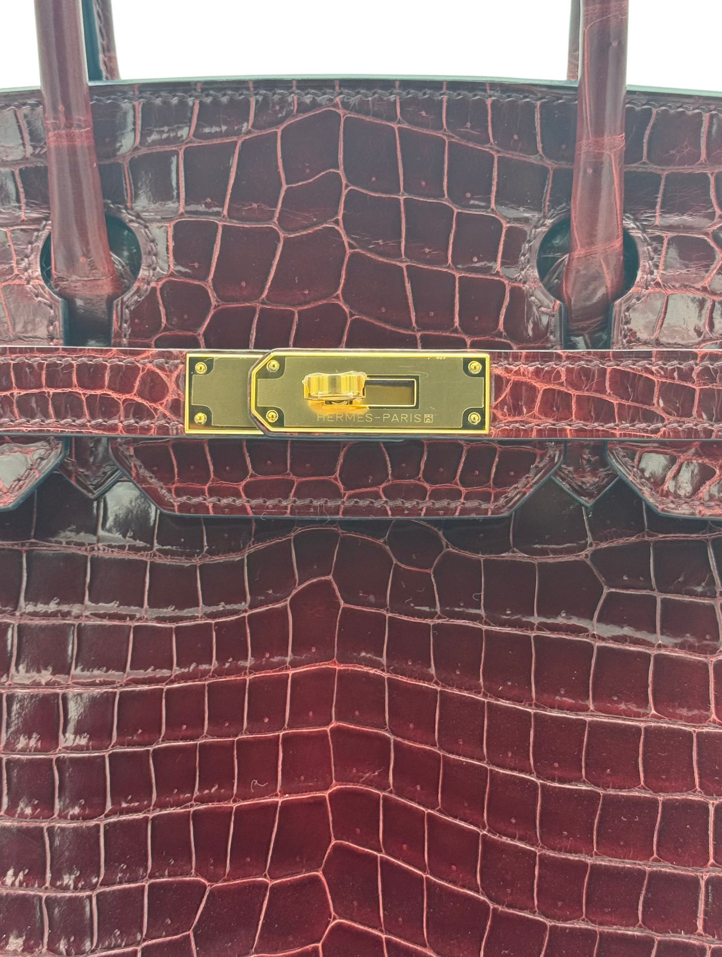 Hermès Birkin 30 Crocodile Porosus Bourdeaux