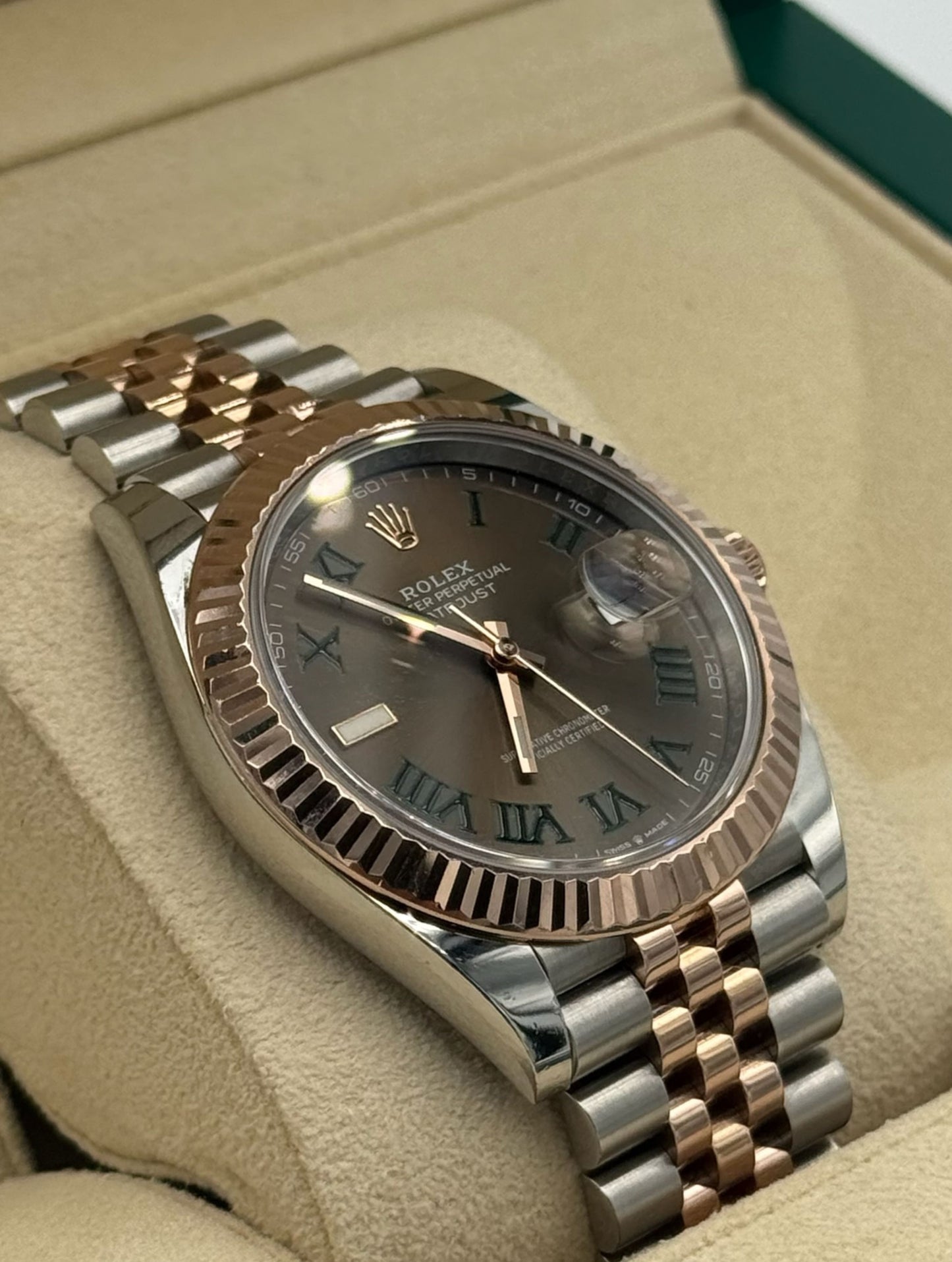 Rolex Datejust 41mm Steel/R. Gold Wimbledon Dial