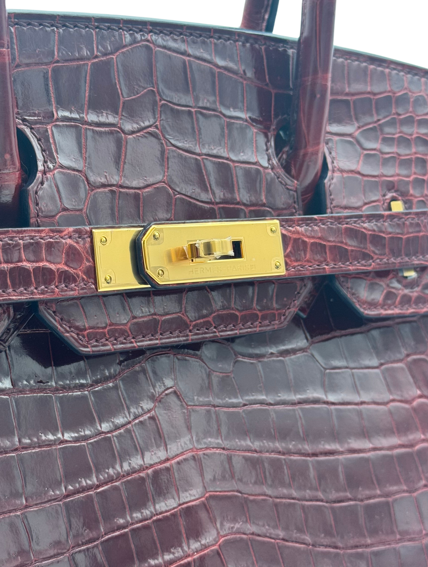 Hermès Birkin 30 Crocodile Porosus Bourdeaux