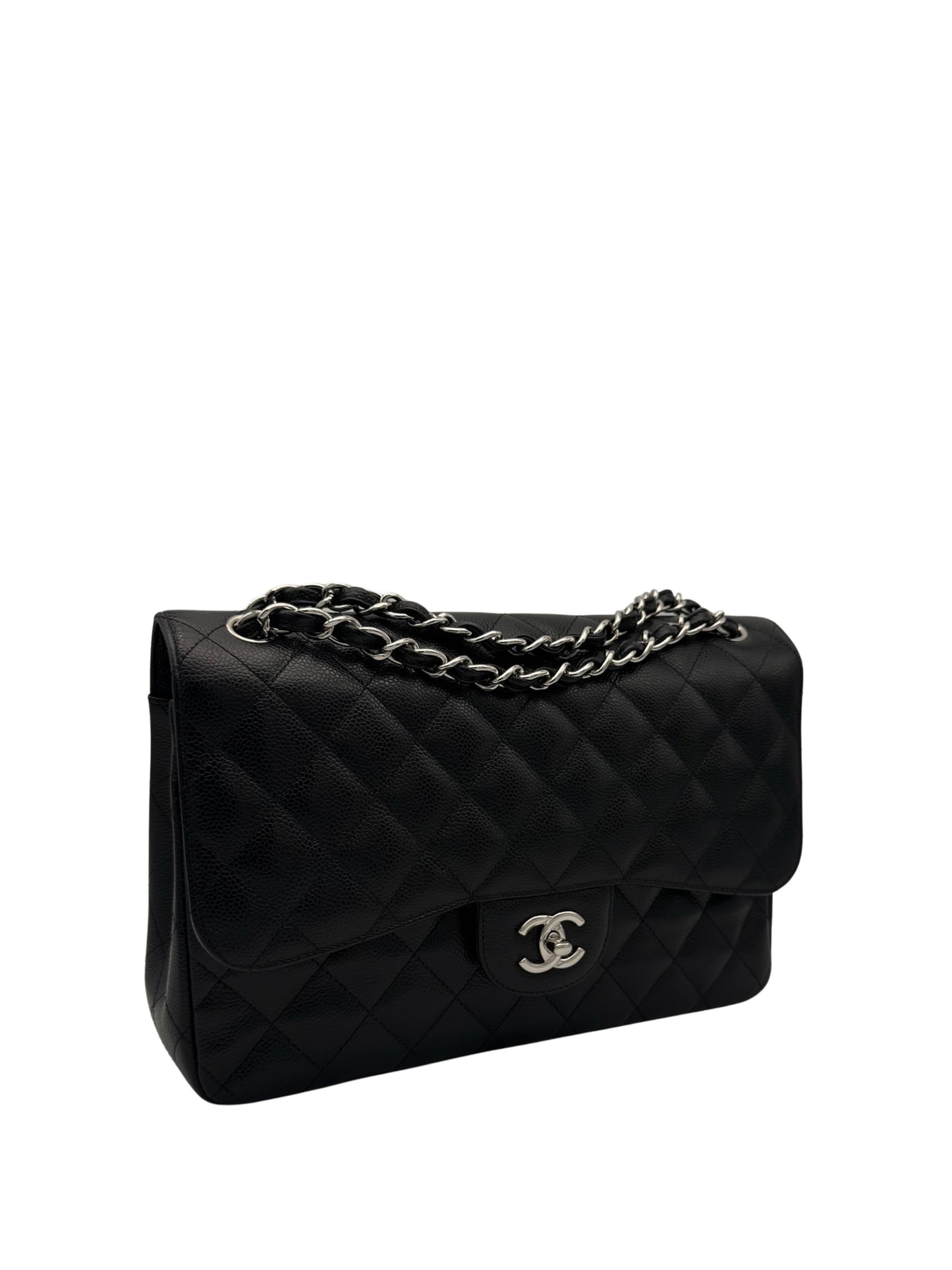 Chanel Classic Jumbo Black Caviar Leather