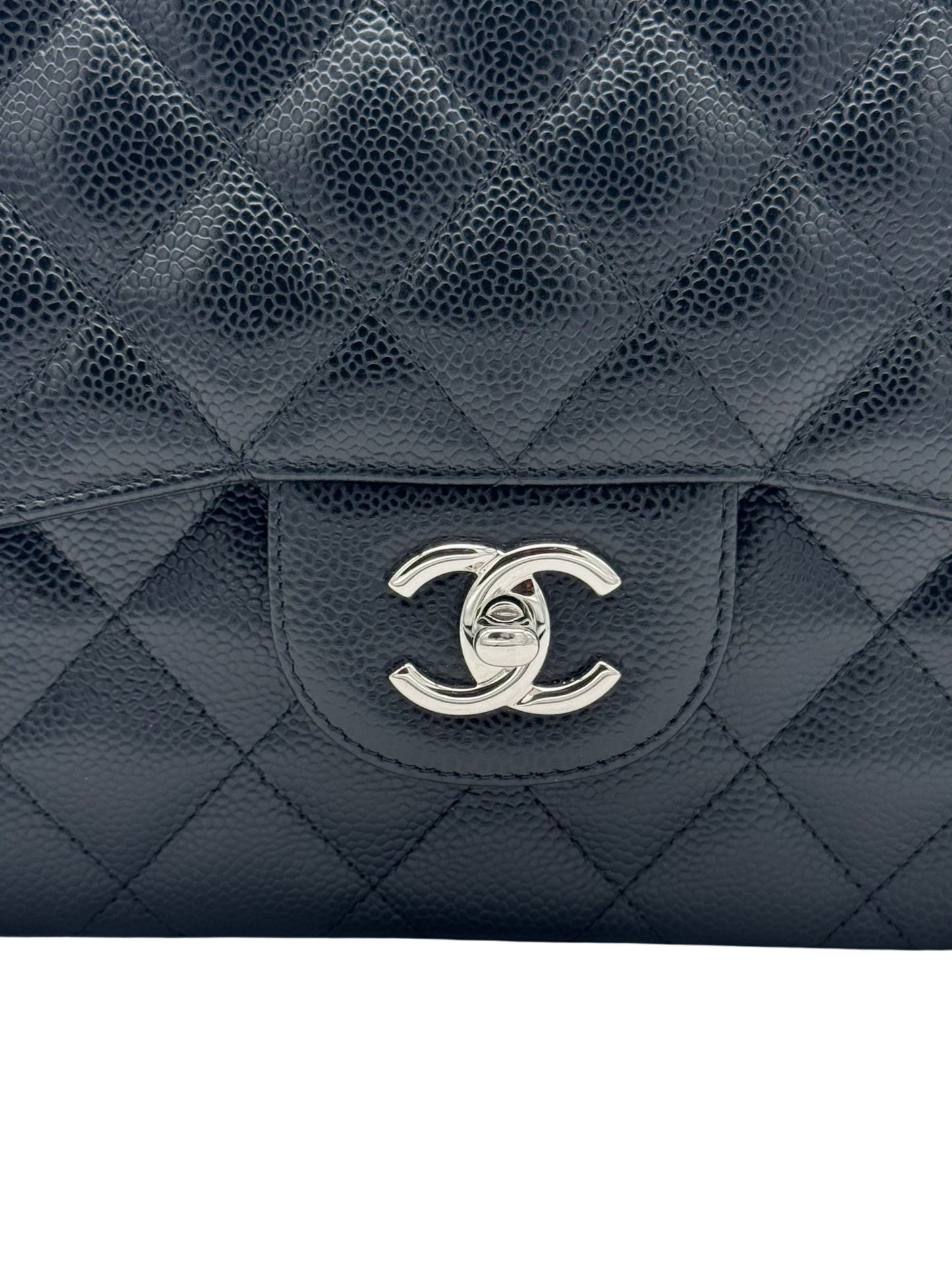 Chanel Classic Jumbo Black Caviar Leather
