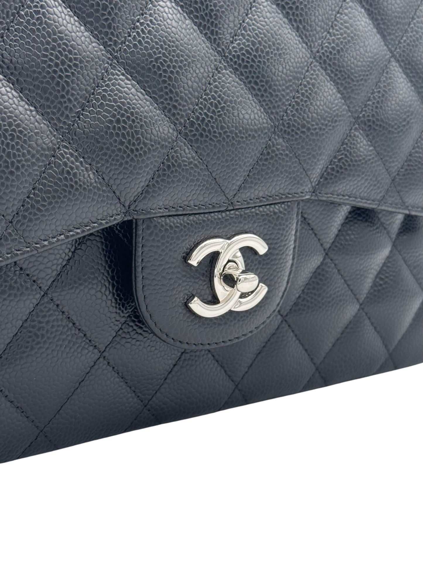 Chanel Classic Jumbo Black Caviar Leather