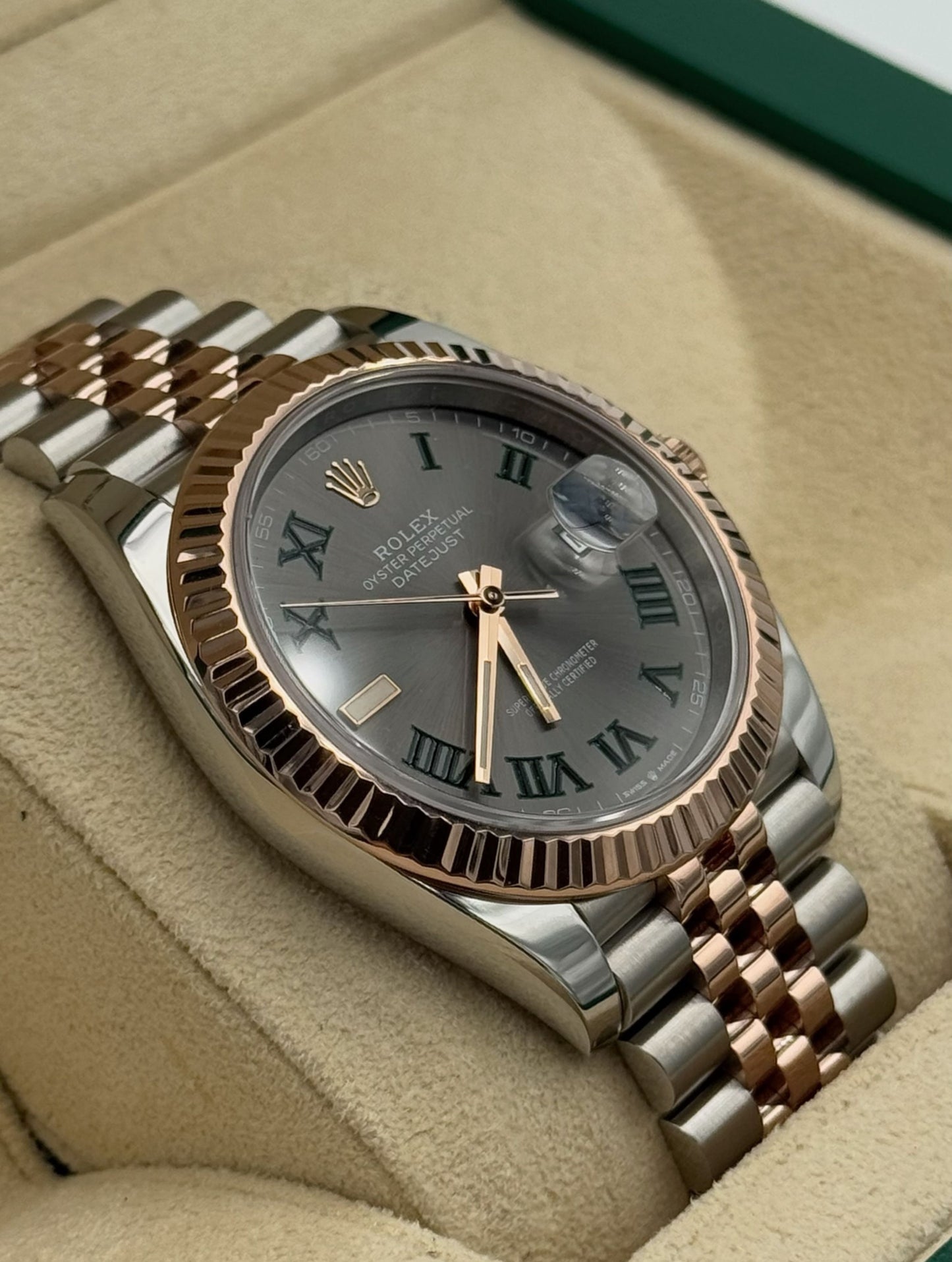 Rolex Datejust 41mm Steel/R. Gold Wimbledon Dial