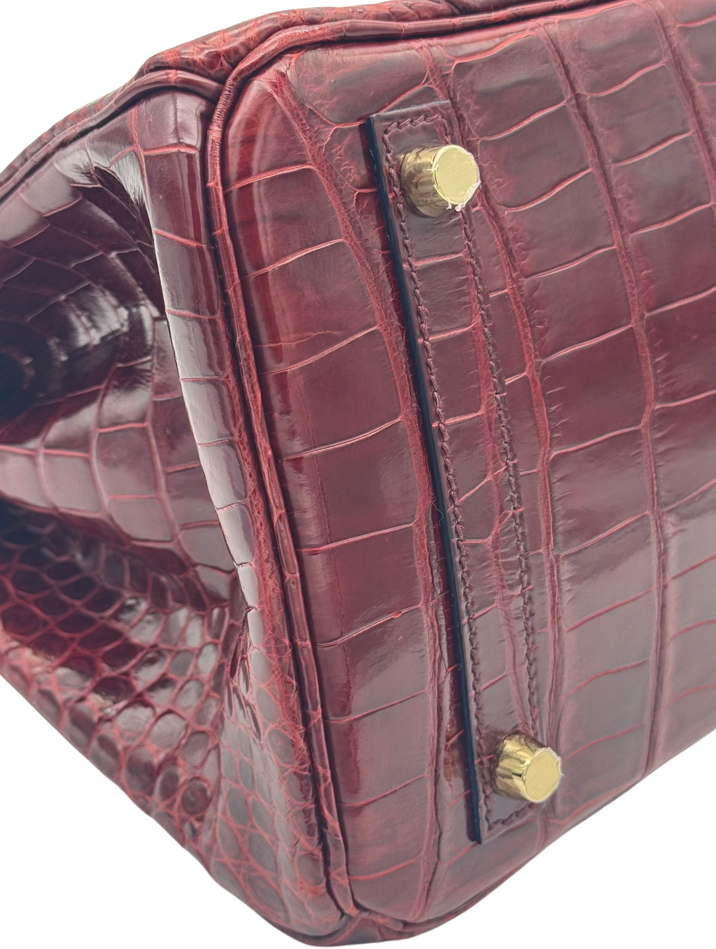Hermès Birkin 30 Crocodile Porosus Bourdeaux