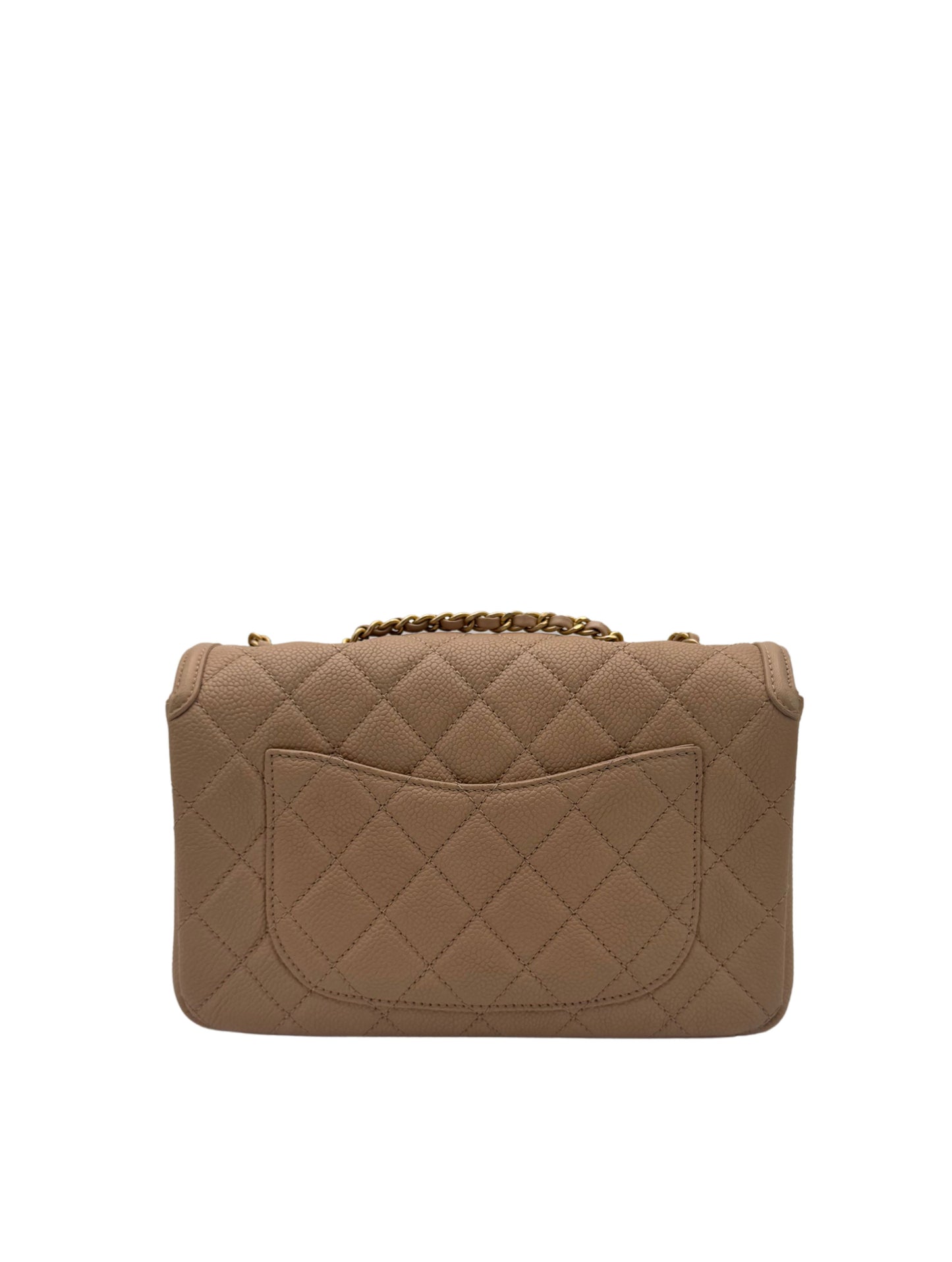Chanel CC Filigree Caviar Pink Gold Tone-Metal