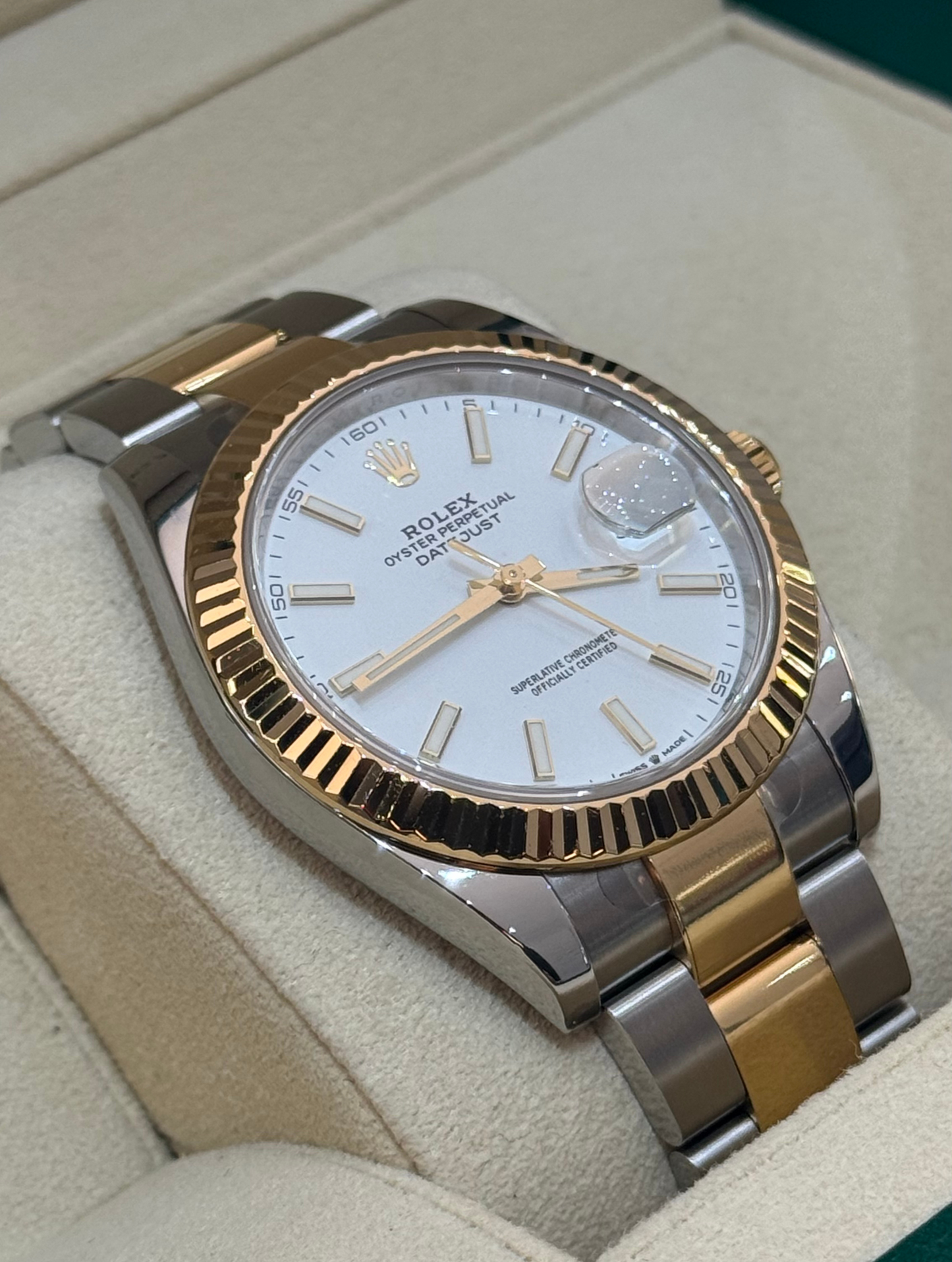 Rolex Datejust 41mm Steel/ Gold White Dial Oyster
