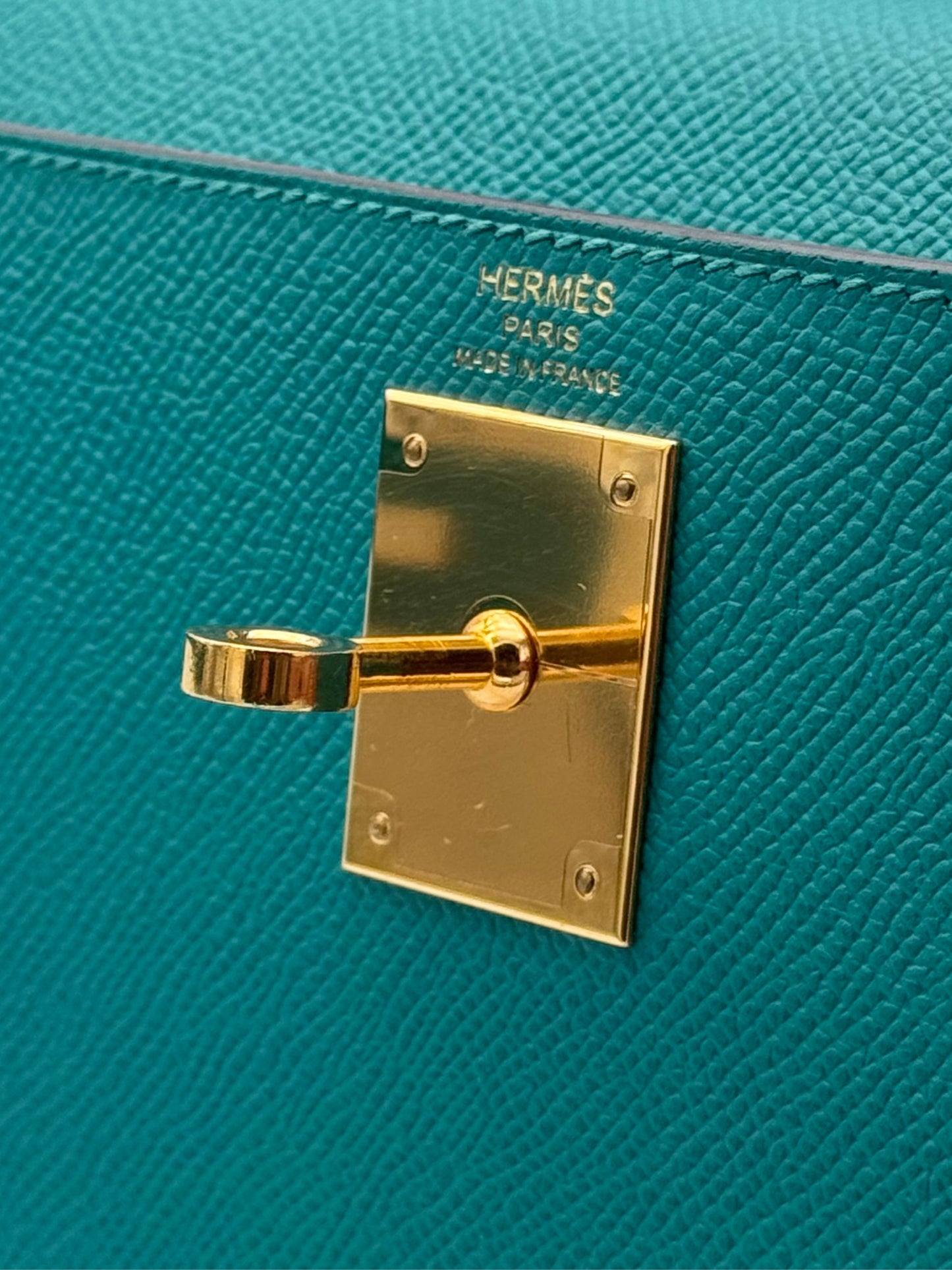 Hermès Kelly 28 Epsom Blue Paon