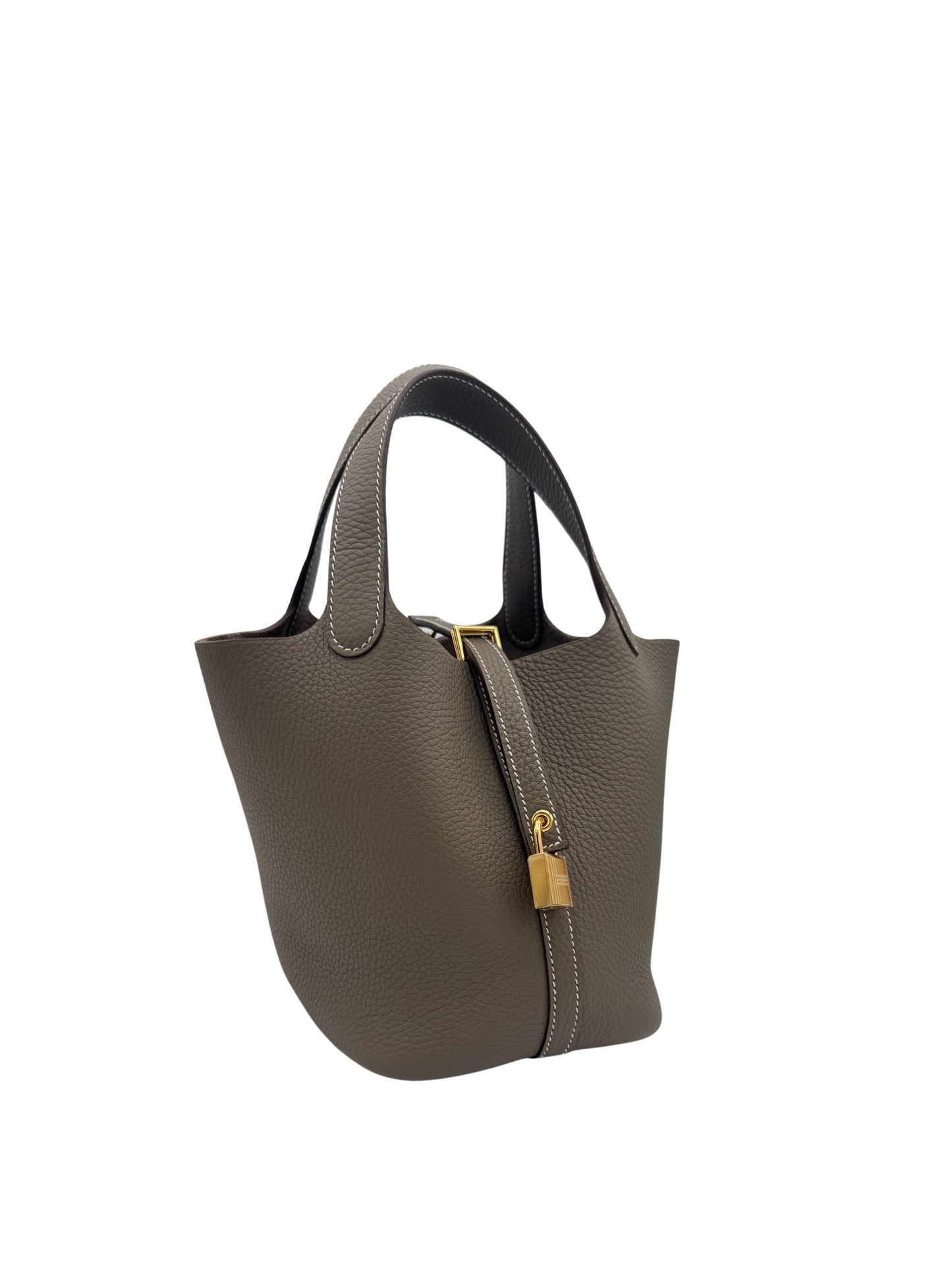 Hermès Picotin 18 Clemence Etoupe Gold Hardware