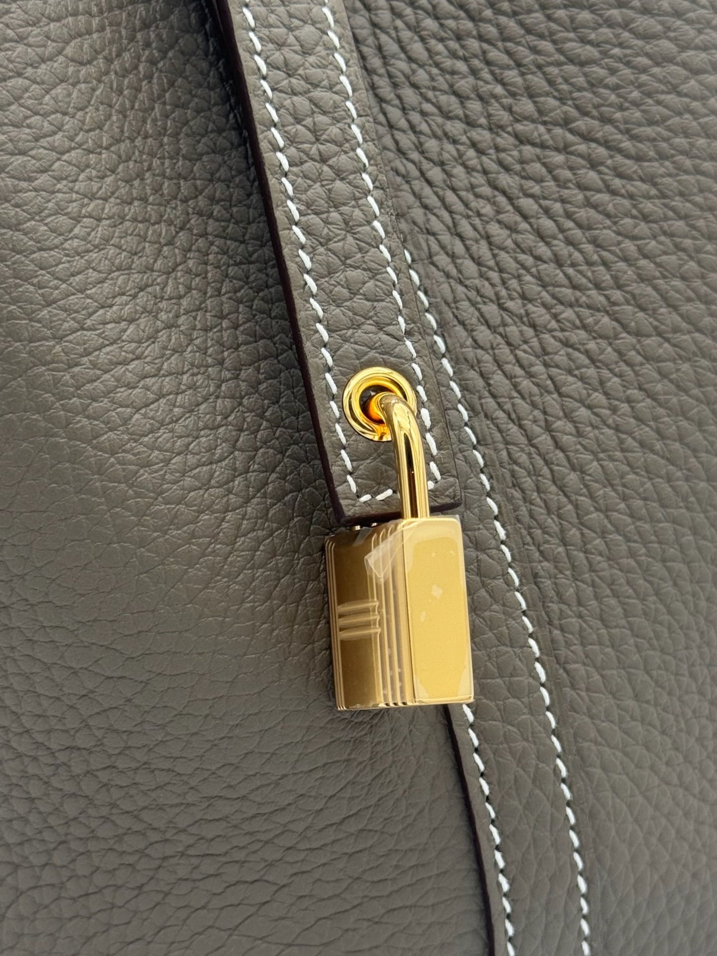 Hermès Picotin 18 Clemence Etoupe Gold Hardware