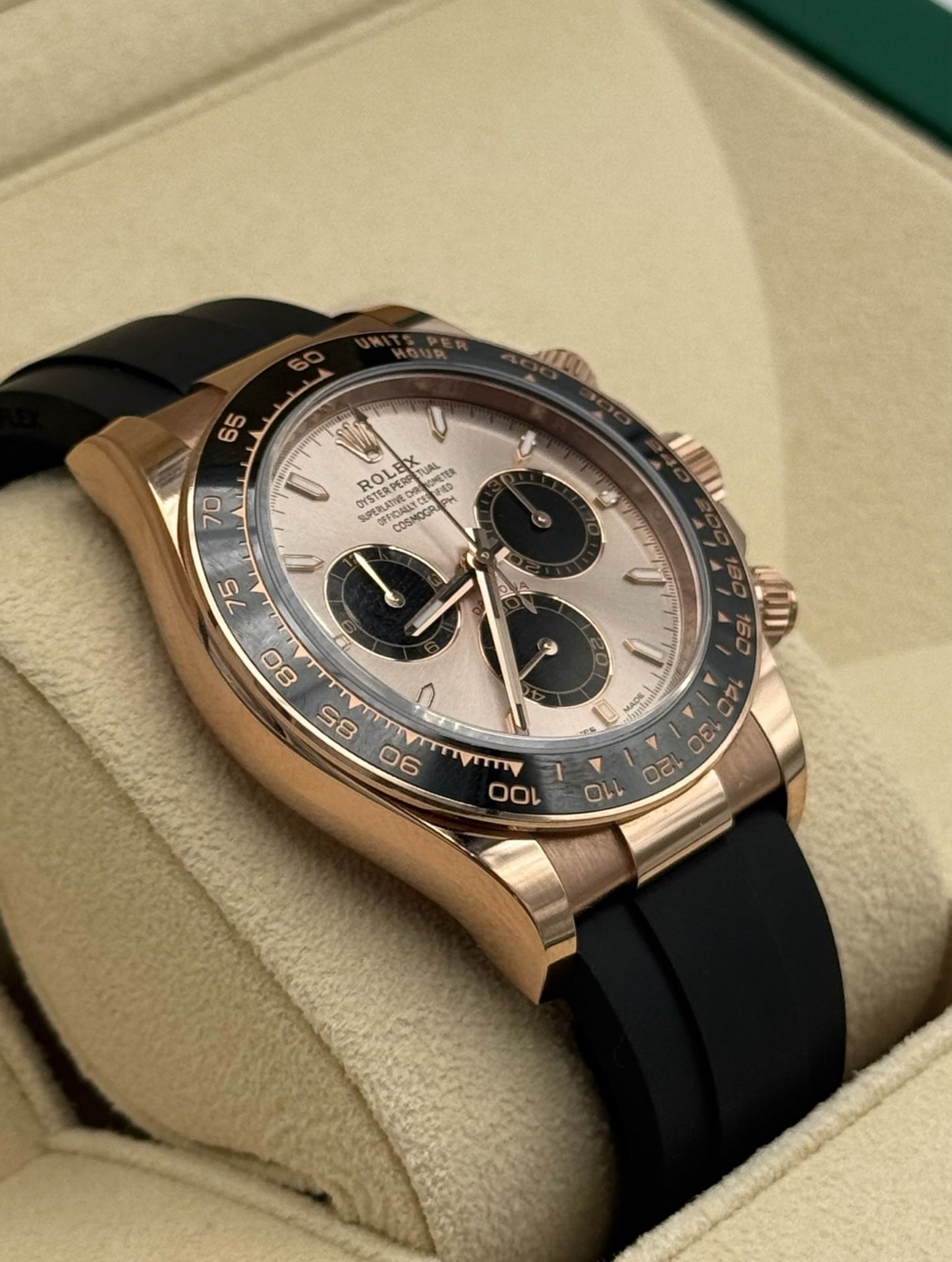 Rolex Daytona Rose Gold Oysterflex Sundust