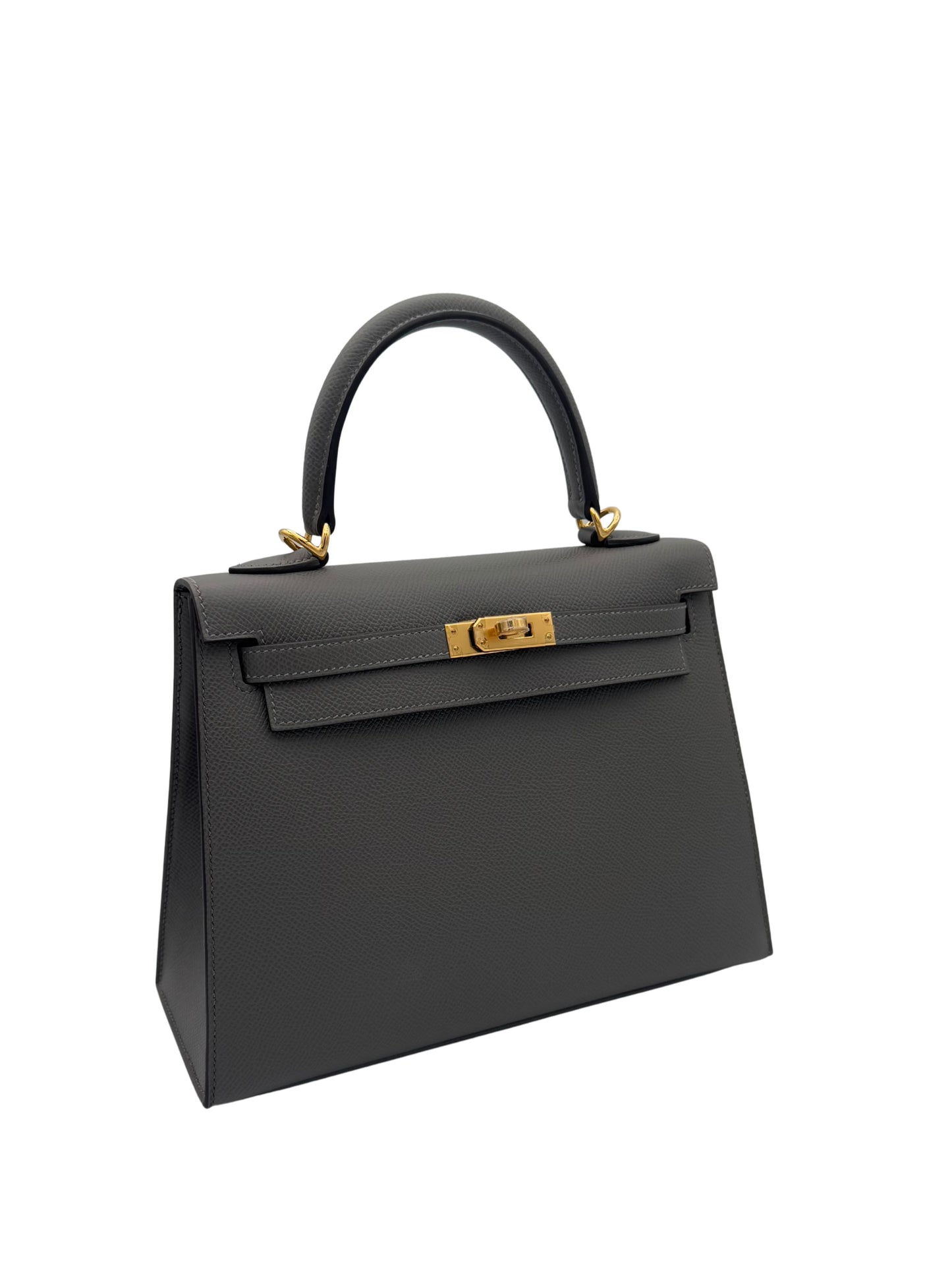 Hermès Kelly 25 Epsom Gris Meyer Gold Hardware