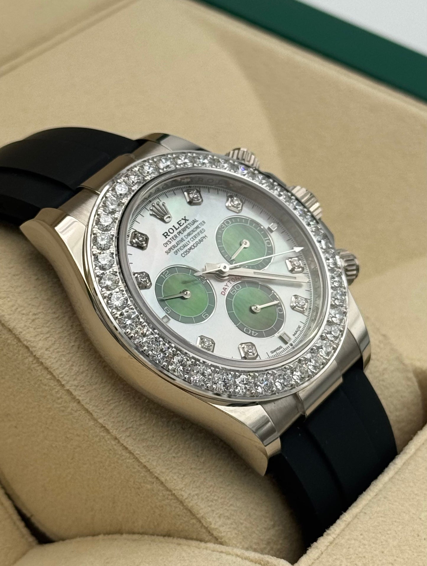 Rolex Daytona White Gold Oysterflex MOP RBR