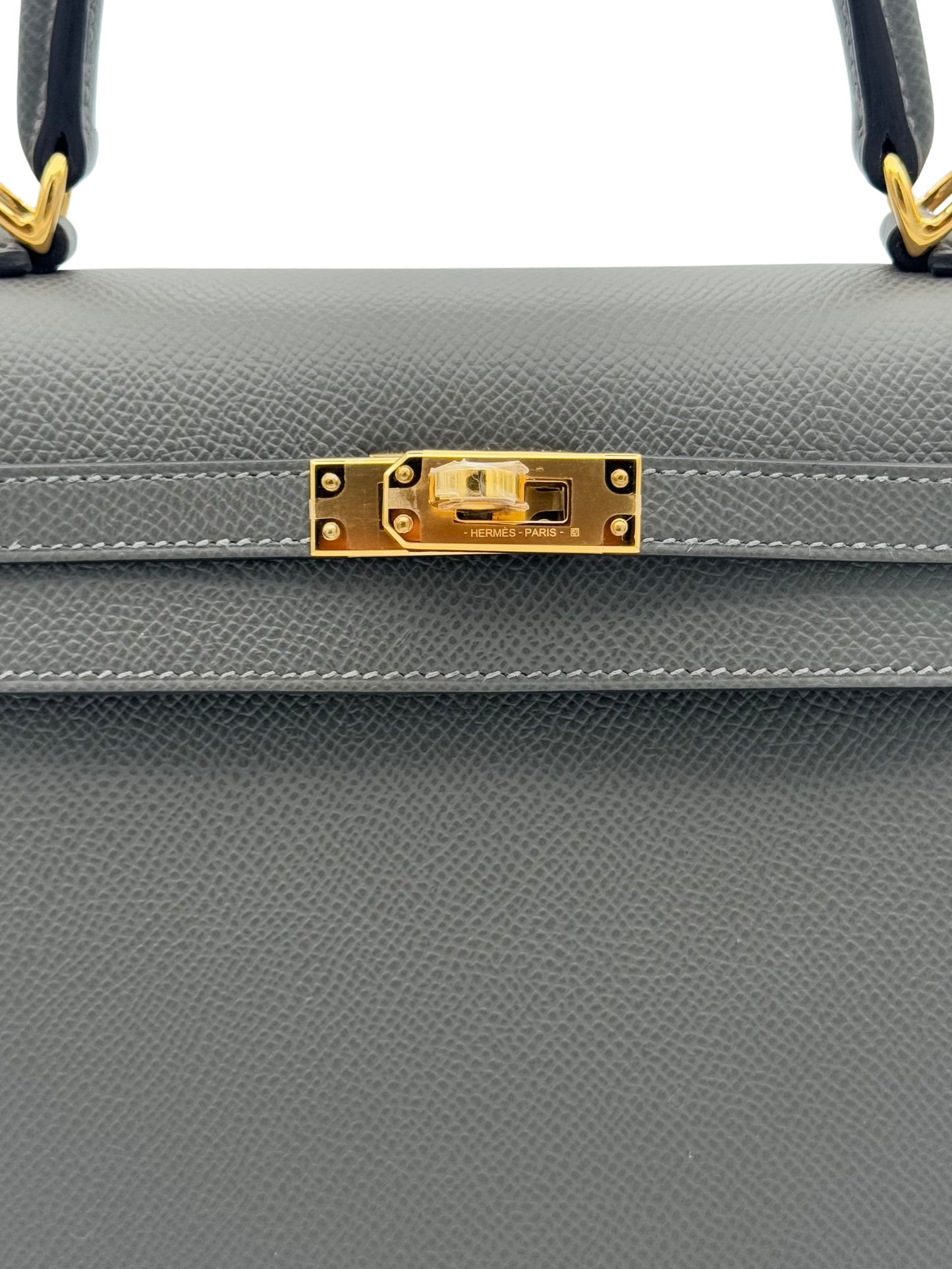 Hermès Kelly 25 Epsom Gris Meyer Gold Hardware