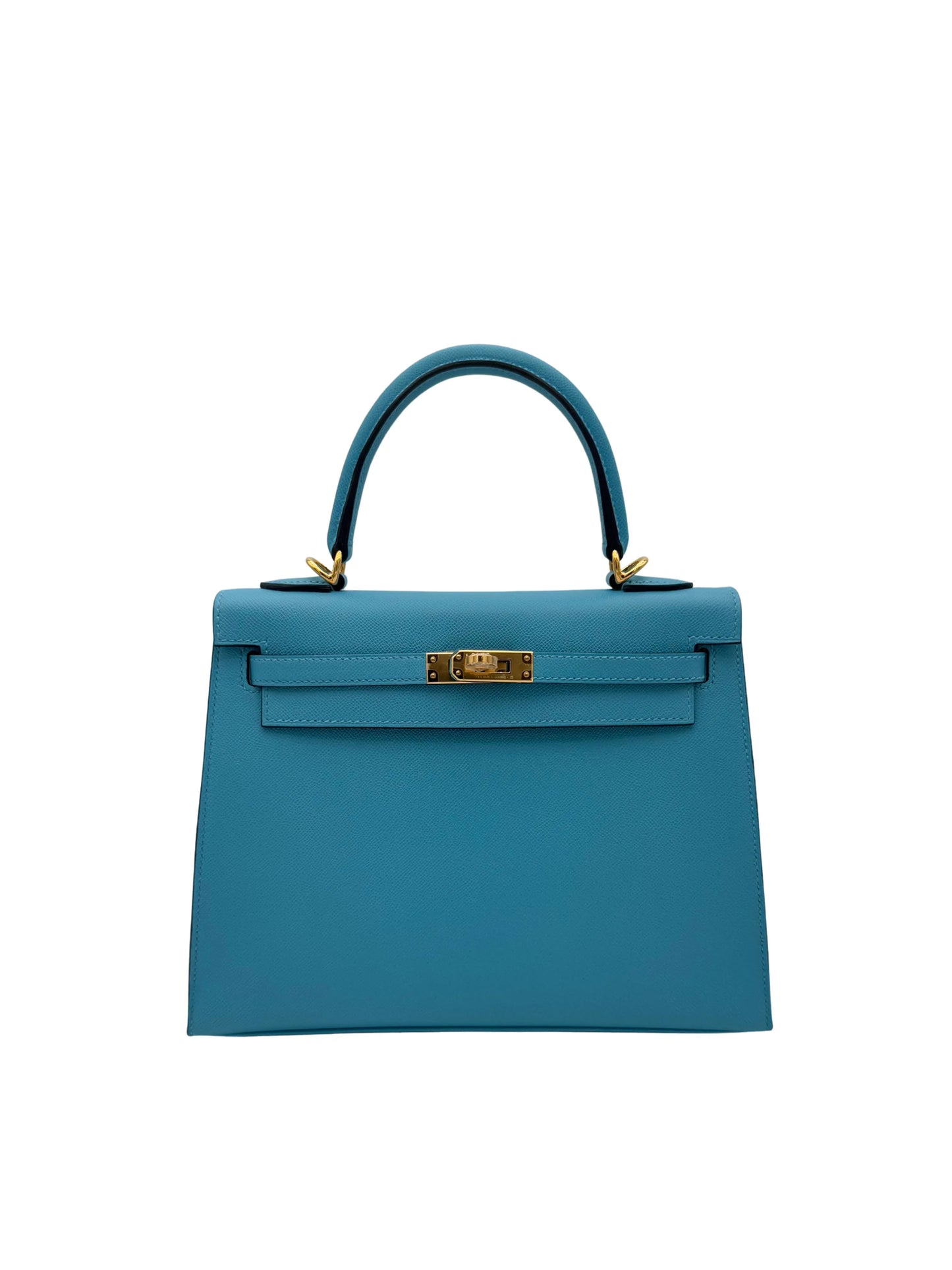Hermès Kelly 25 Madame Blue Du Nord Gold Hardware