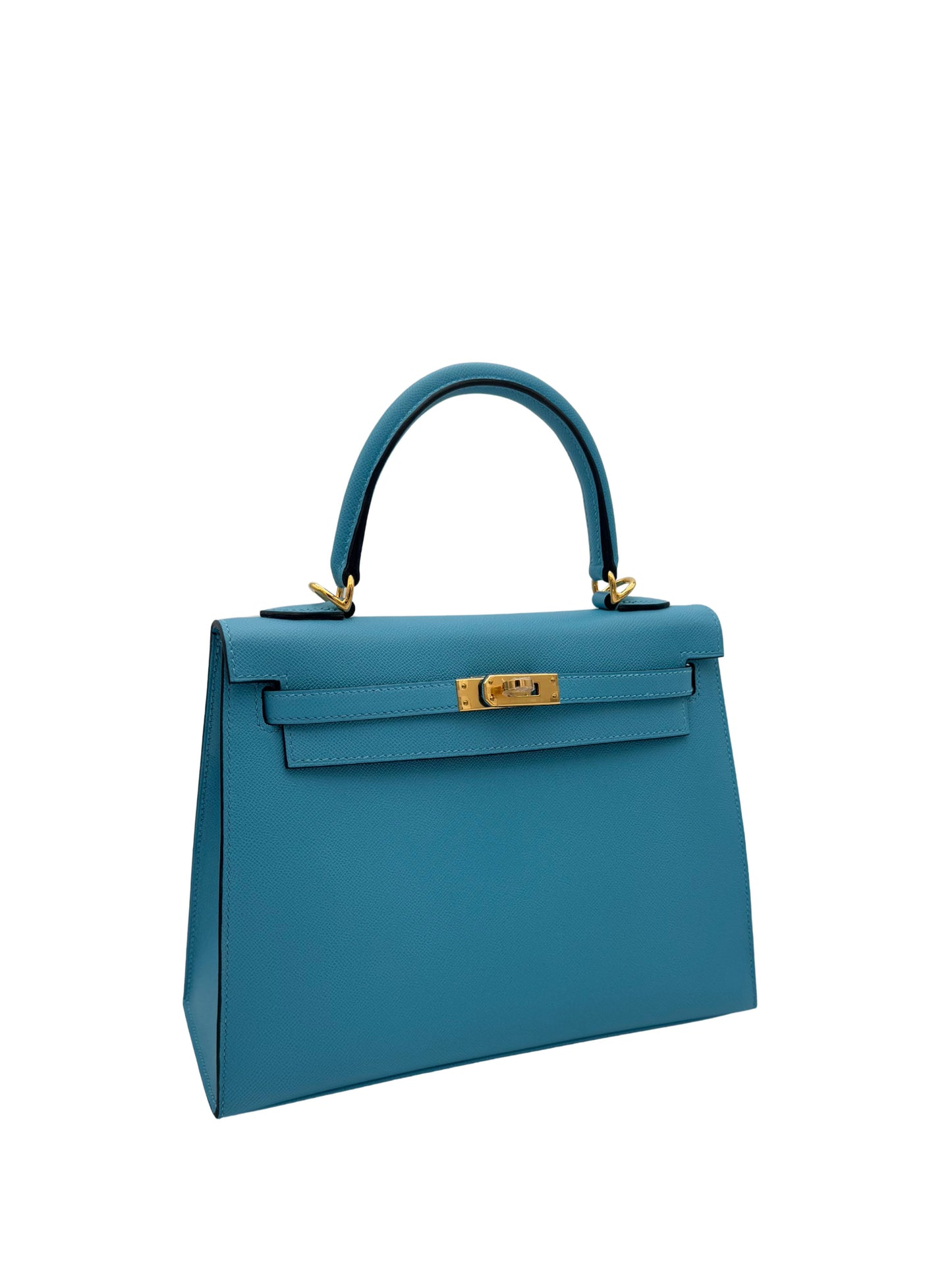 Hermès Kelly 25 Madame Blue Du Nord Gold Hardware