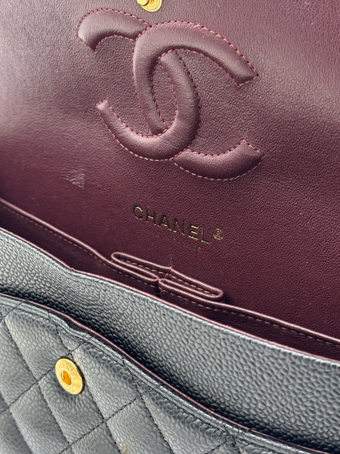 Chanel Classic Medium Black Caviar Leather