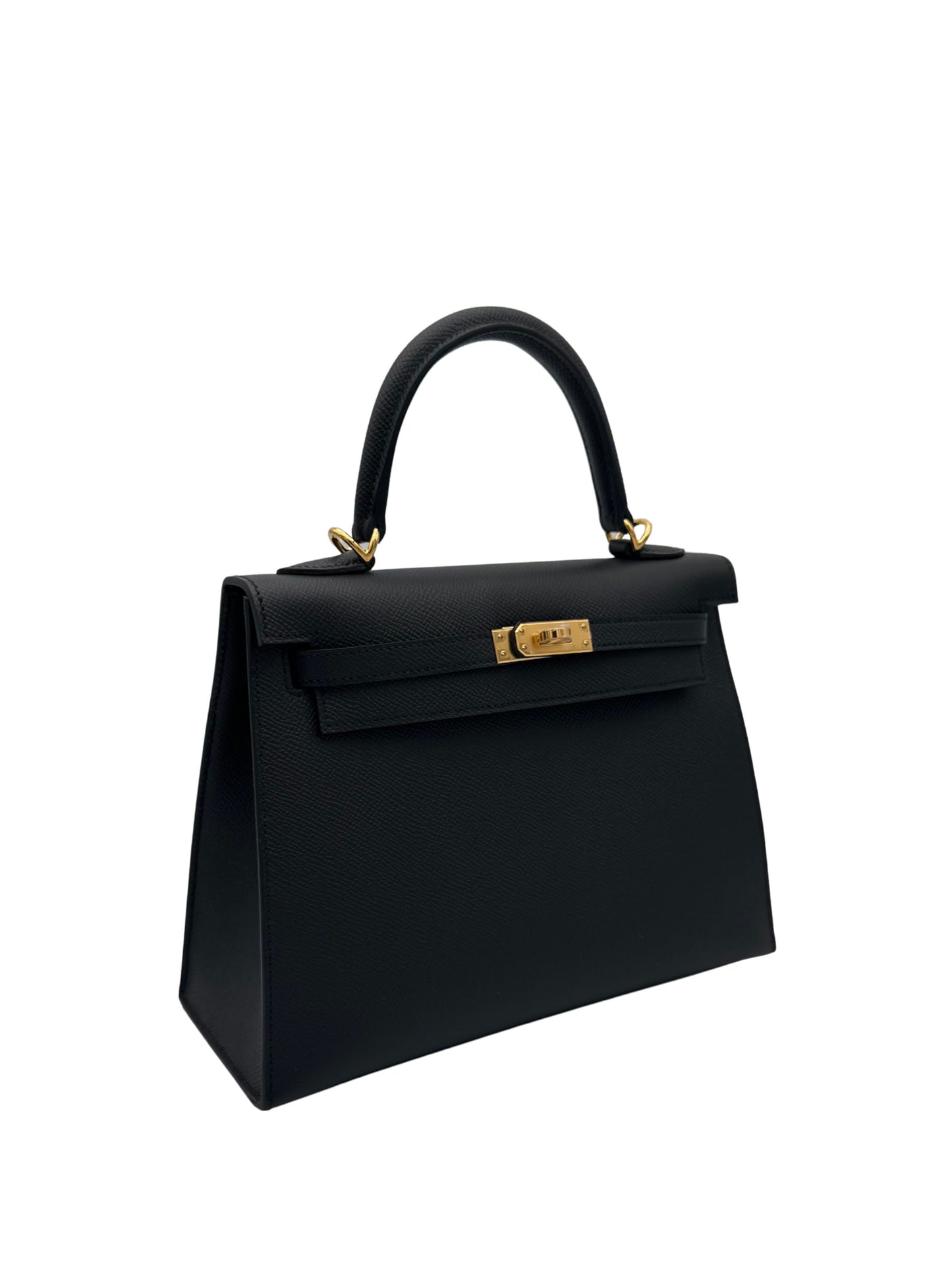 Hermès Kelly 25 Epsom Black Gold Hardware