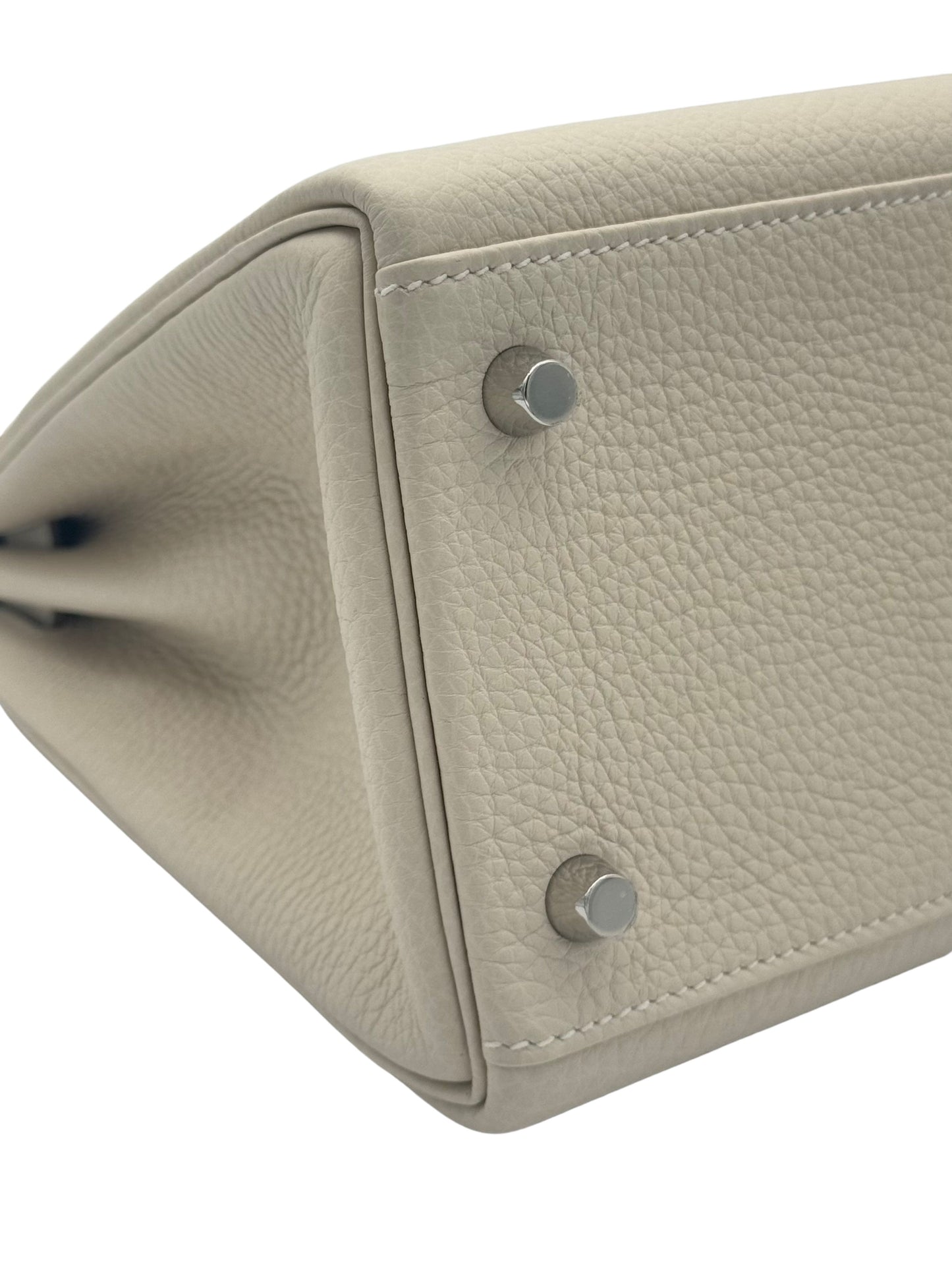 Hermès Kelly 28 Togo Craie Palladium Hardware
