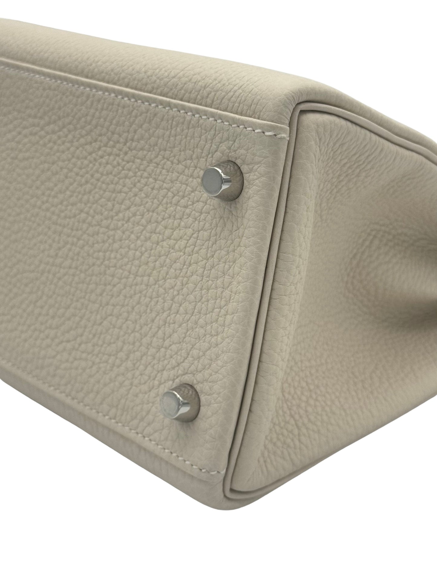 Hermès Kelly 28 Togo Craie Palladium Hardware