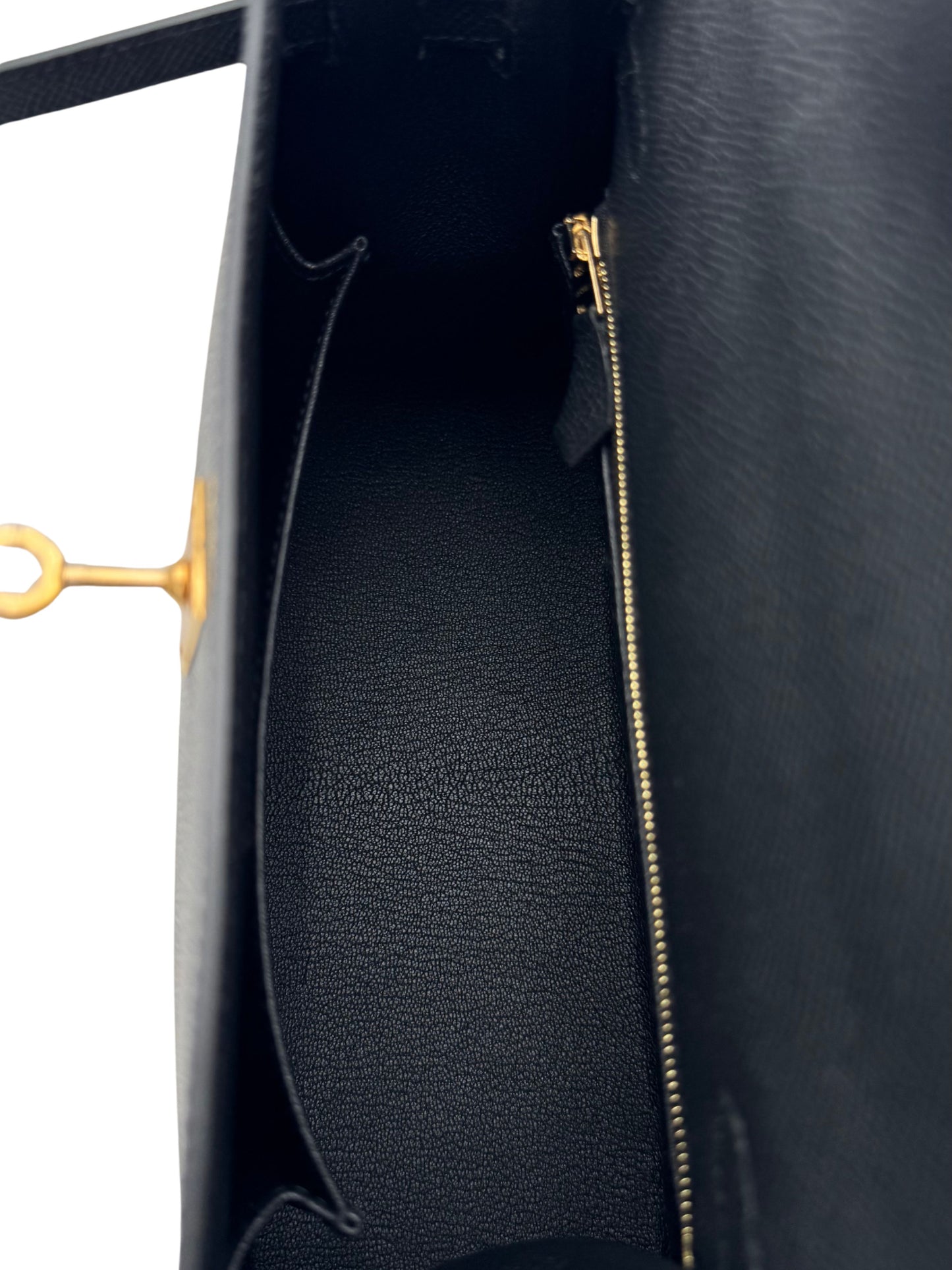 Hermès Kelly 25 Epsom Black Gold Hardware