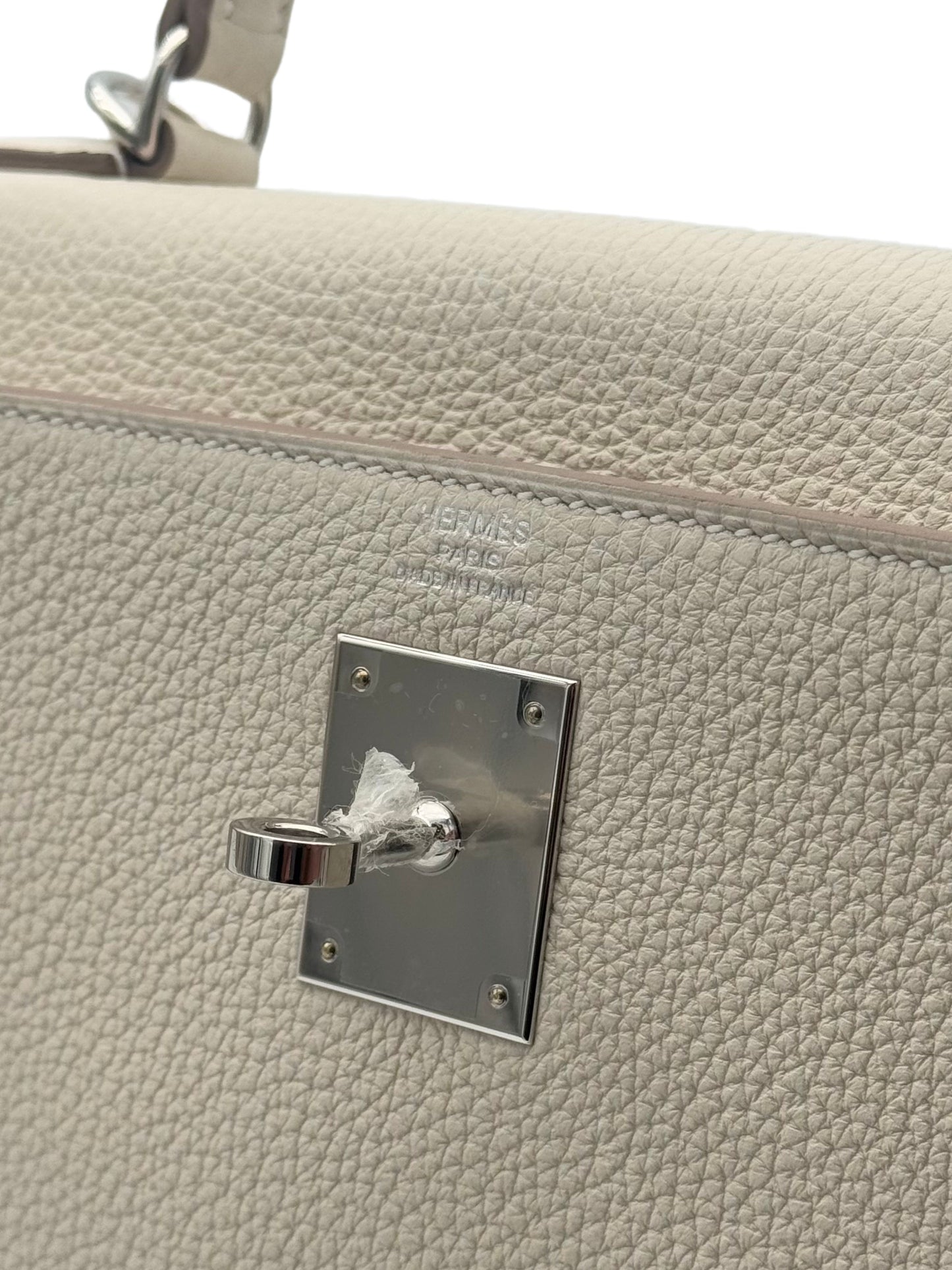 Hermès Kelly 28 Togo Craie Palladium Hardware