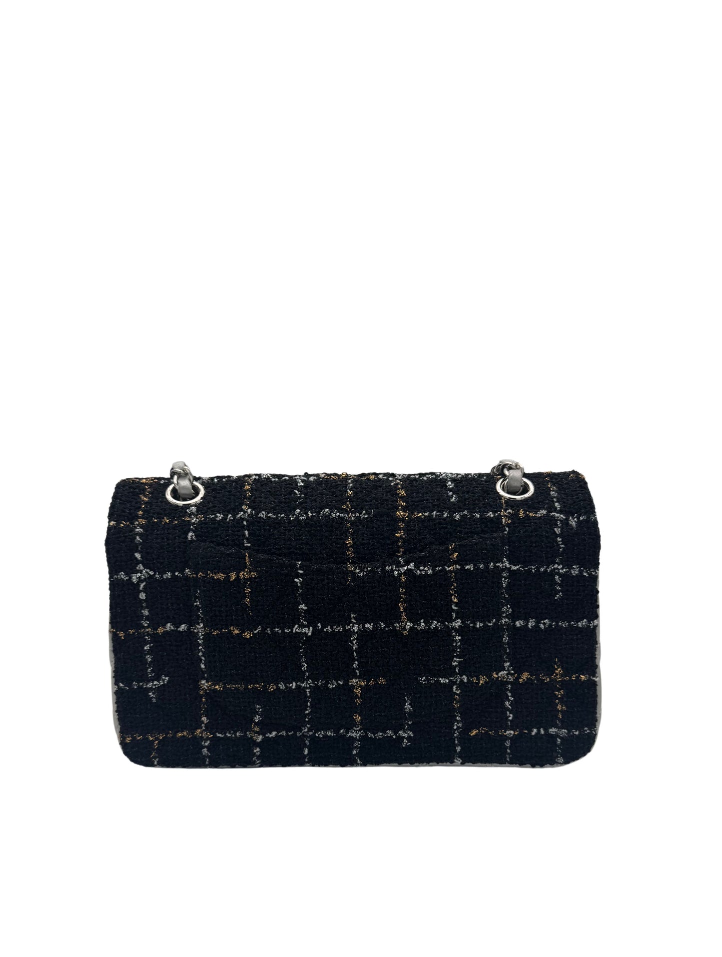 Chanel Classic Flap Black Tweed / Silver