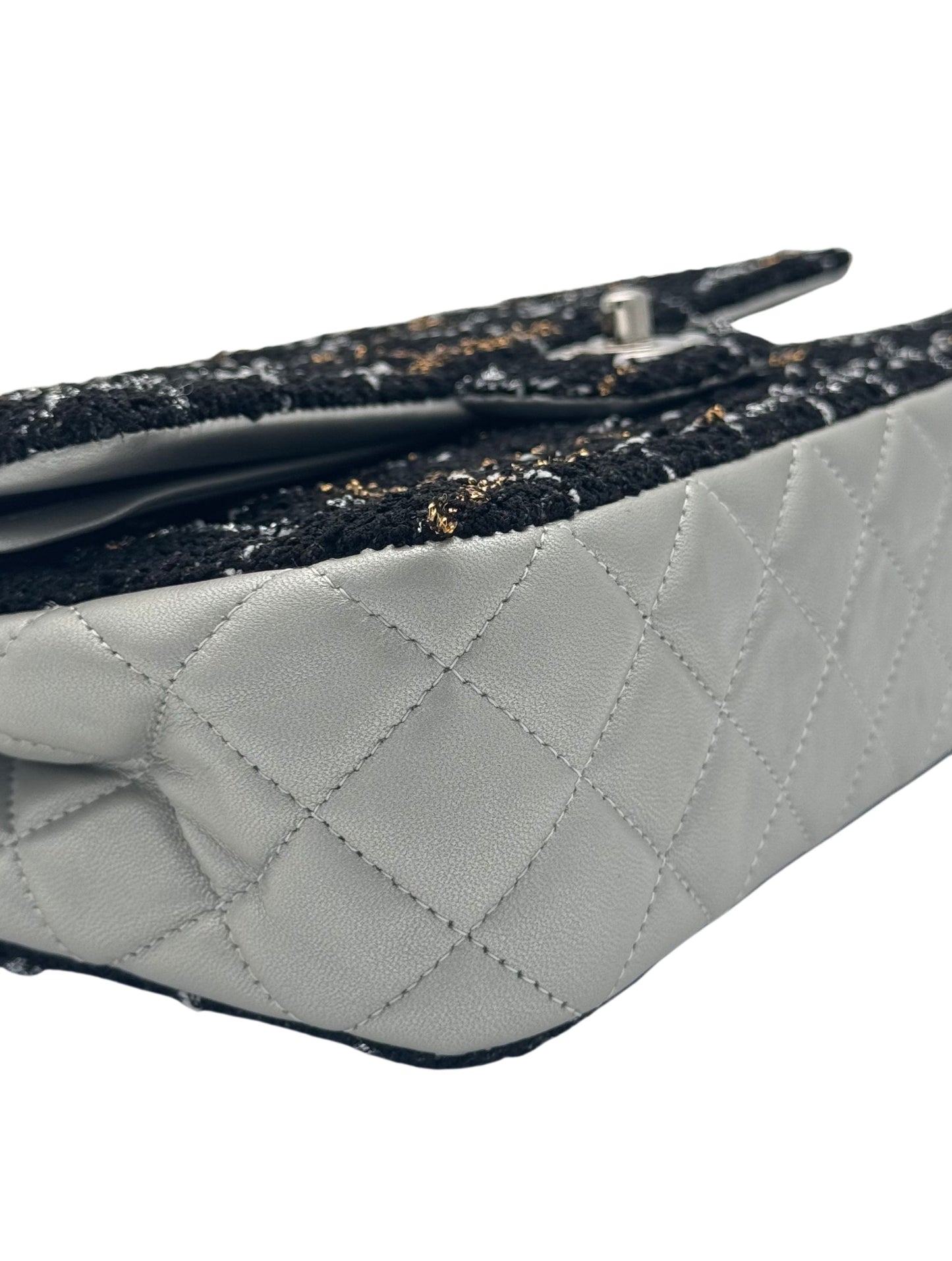 Chanel Classic Flap Black Tweed / Silver