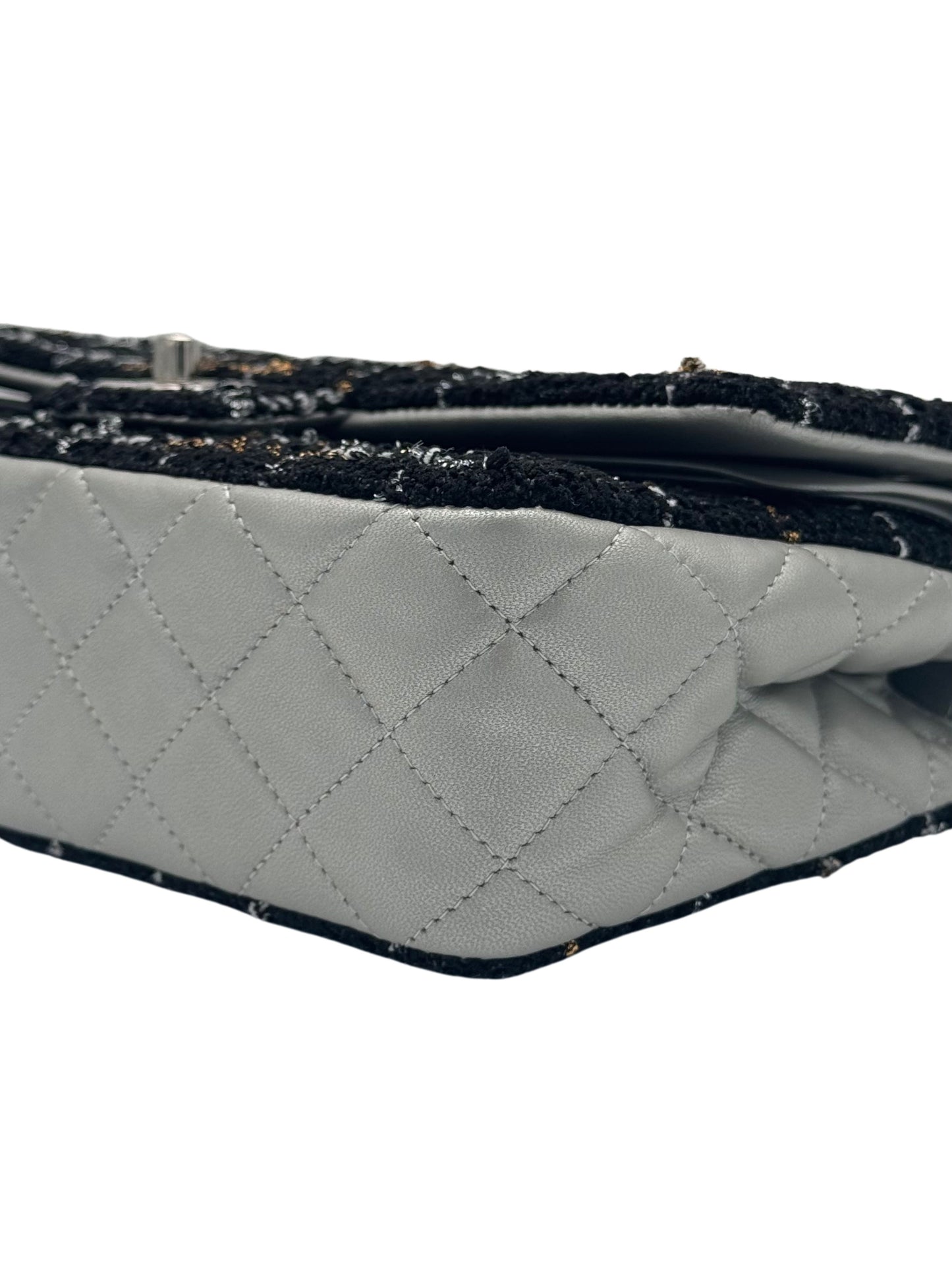 Chanel Classic Flap Black Tweed / Silver