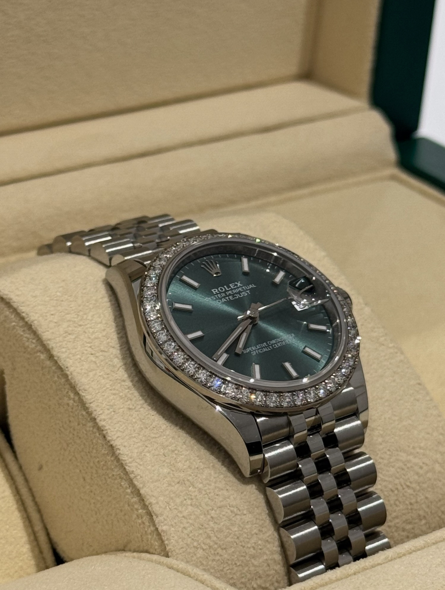Rolex Datejust 31mm Green Diamond Dial Jubilee