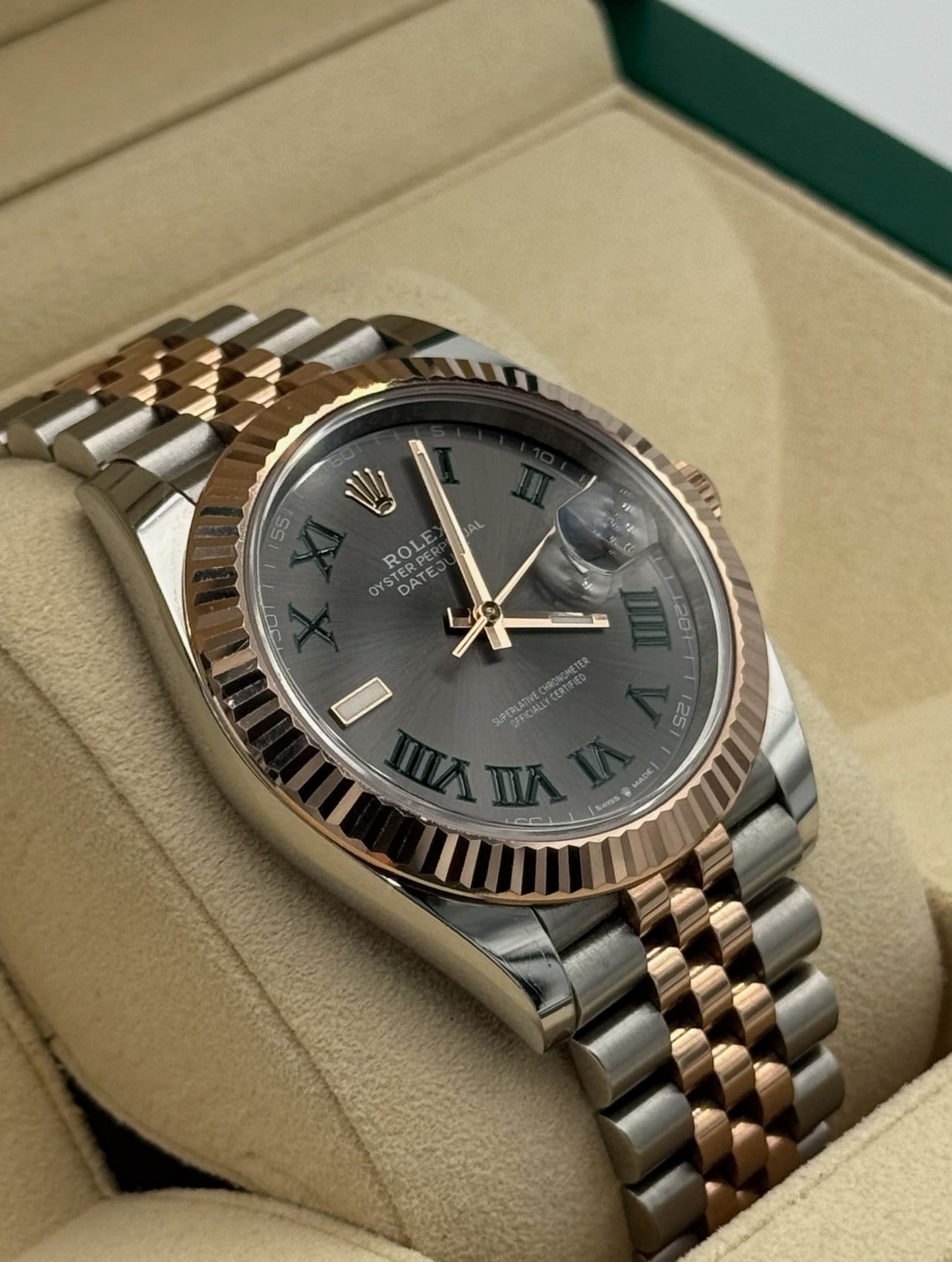 Rolex Datejust 41mm Steel/R. Gold Wimbledon Dial