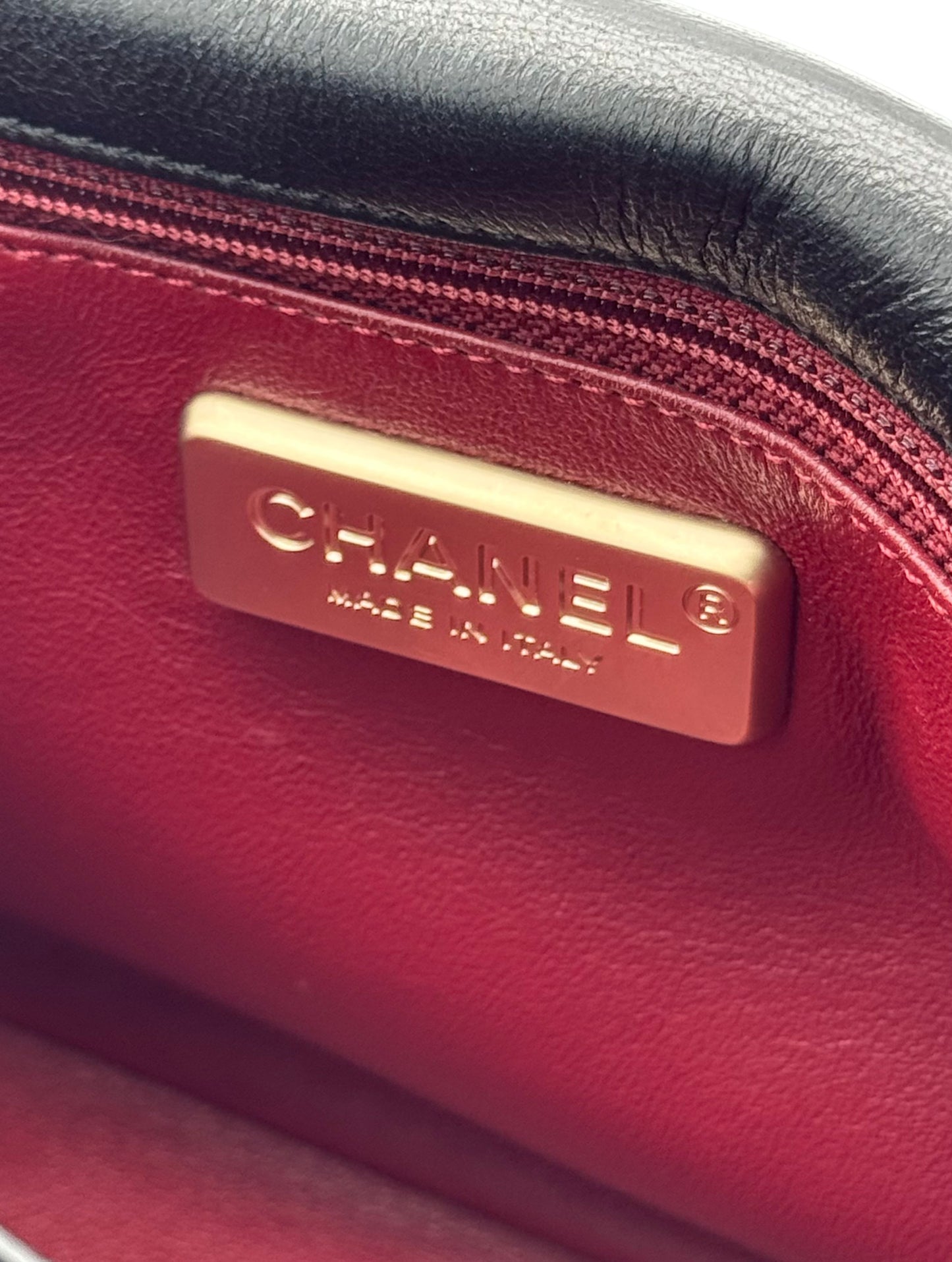 Chanel Classic Flap Black Black Calfskin Pearls Gold Chain