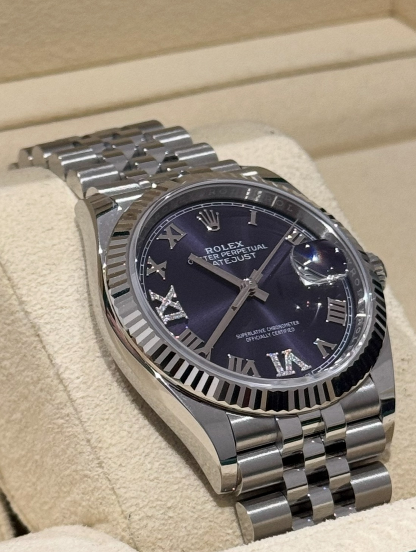 Rolex Datejust 36mm Steel Roman Diamonds Dial Jubilee